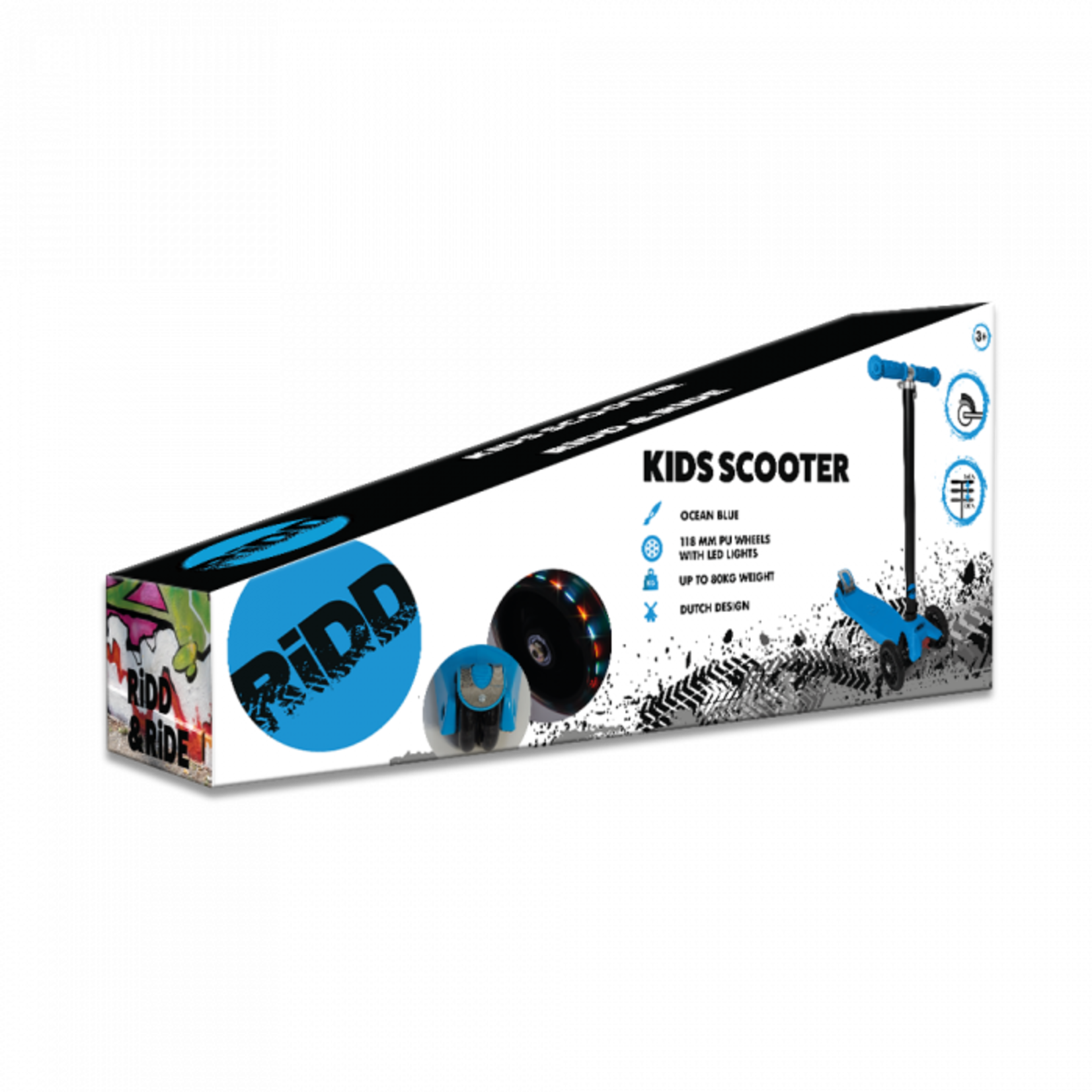 Ridd RiDD kinderstep 3 wielen Blauw  met LED verlichting