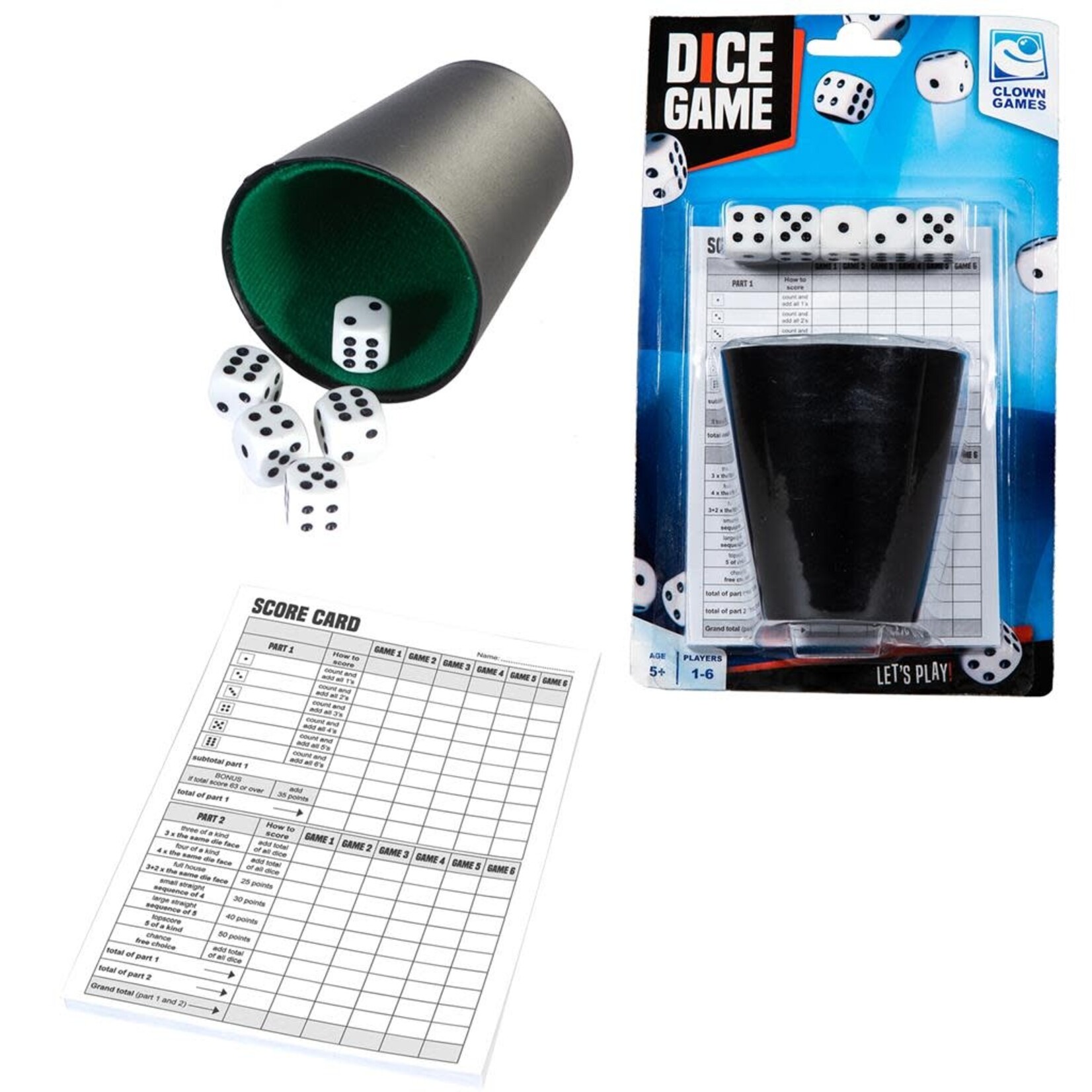 Clown CLOWN GAMES DOBBELSET+SCOREBLOK