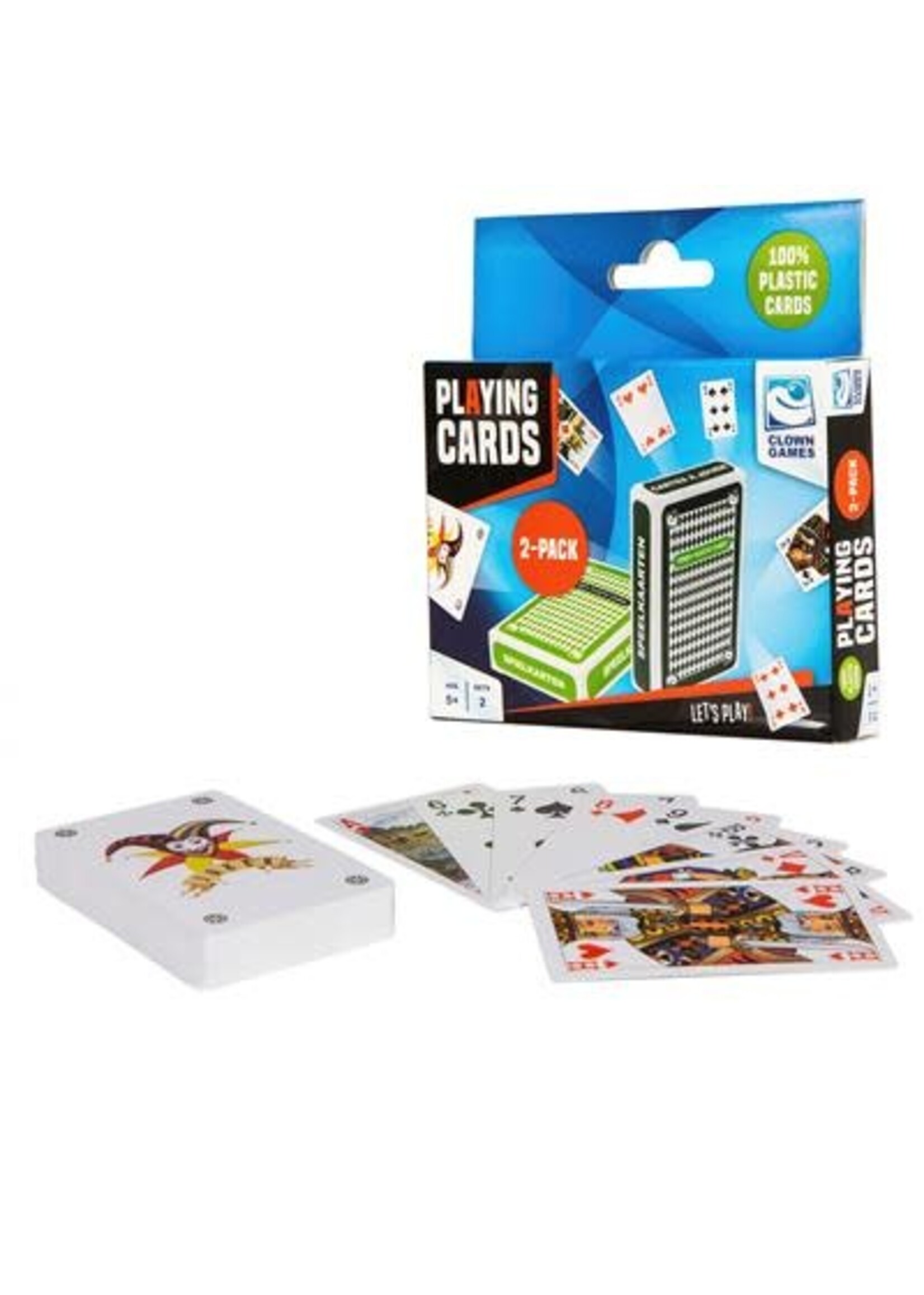 Clown CLOWN GAMES SPEELKAARTEN 100% PLASTIC SET 2