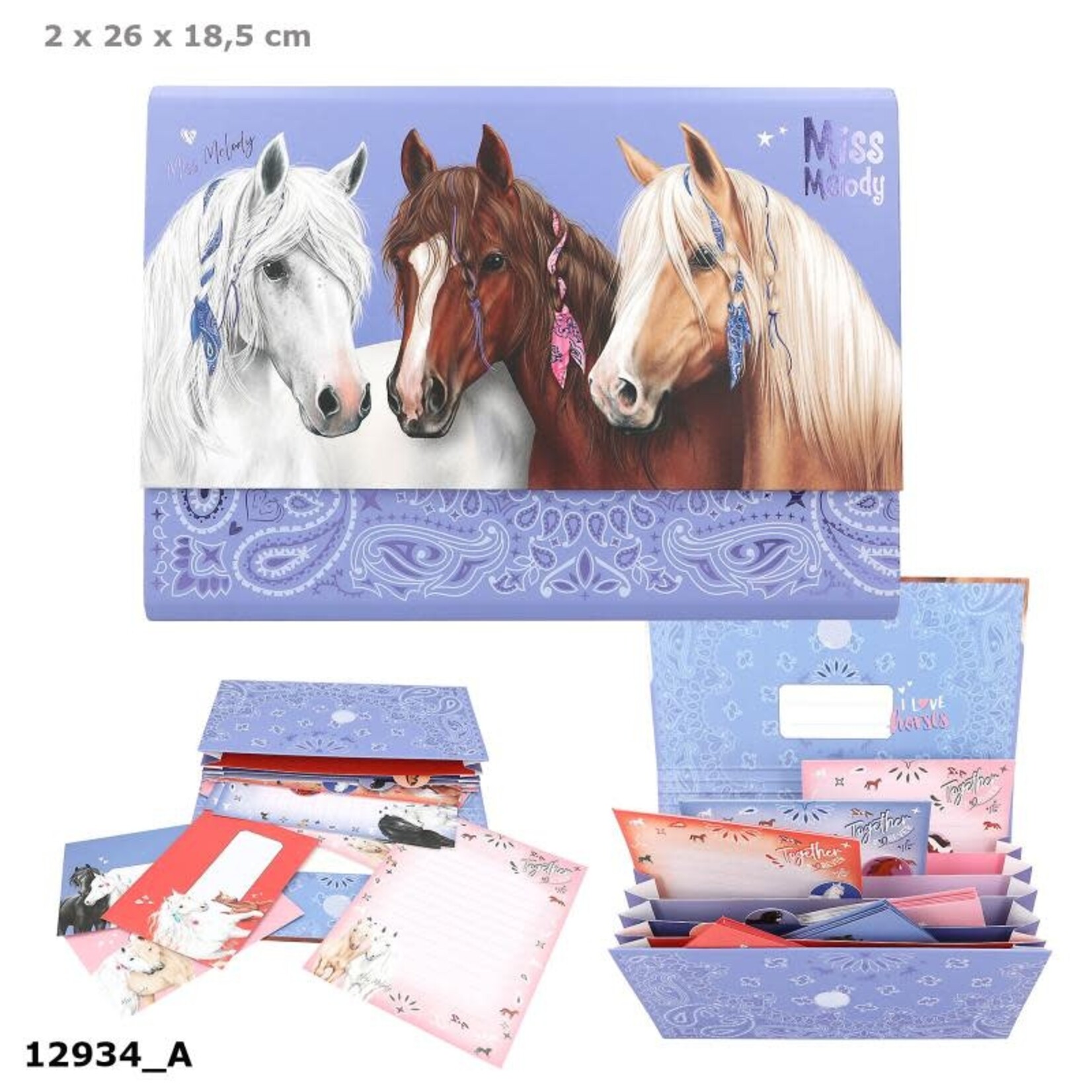 Miss Melody Miss Melody briefpapier in registermap BANDANA