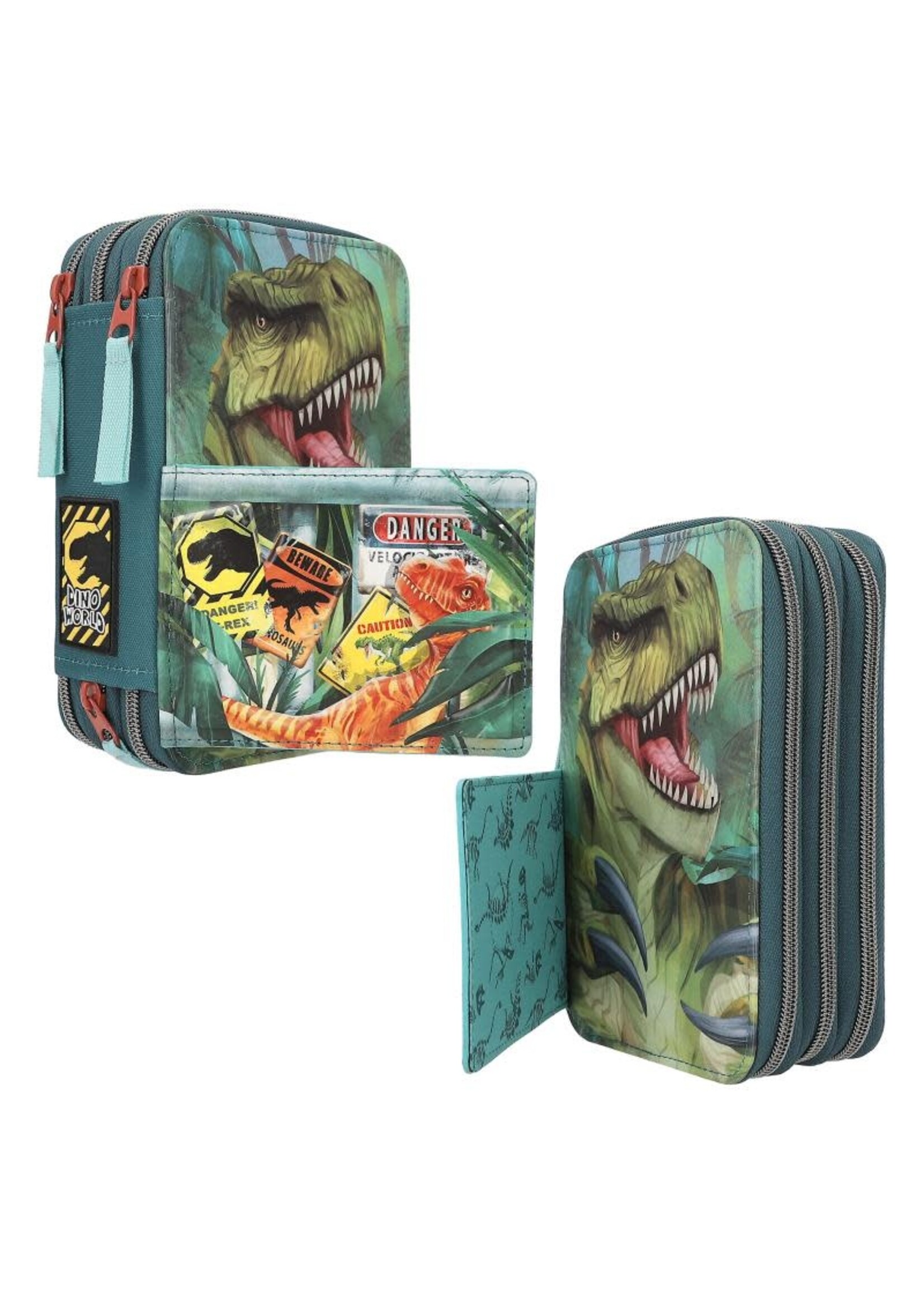 Dinoworld Dino World 3-vaks etui DANGER