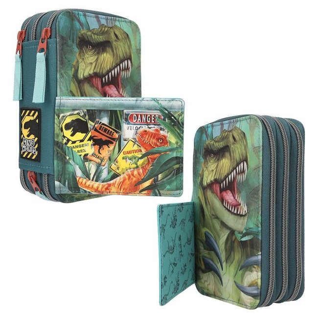 Dinoworld Dino World 3-vaks etui DANGER