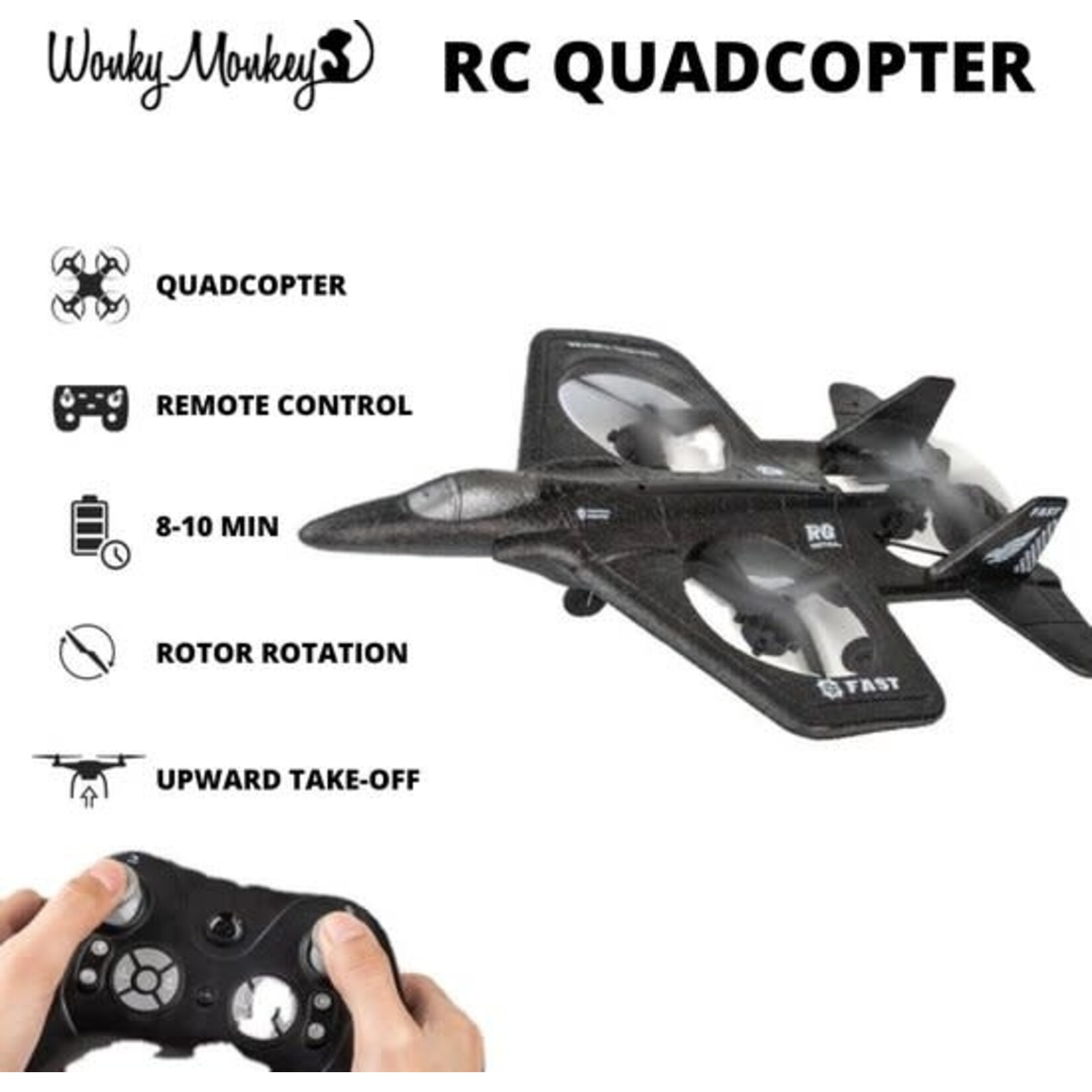 Wonky Monky Wonky Monkey - RC Quadcopter Drone - Straaljager