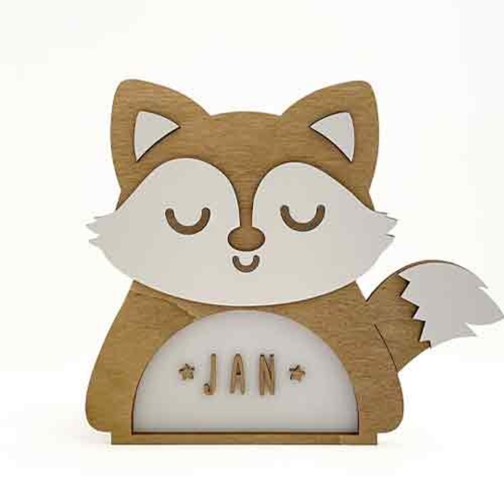 Vintiun Artige Vintiun Dierenlampje - Te personaliseren met naam! - Vosje