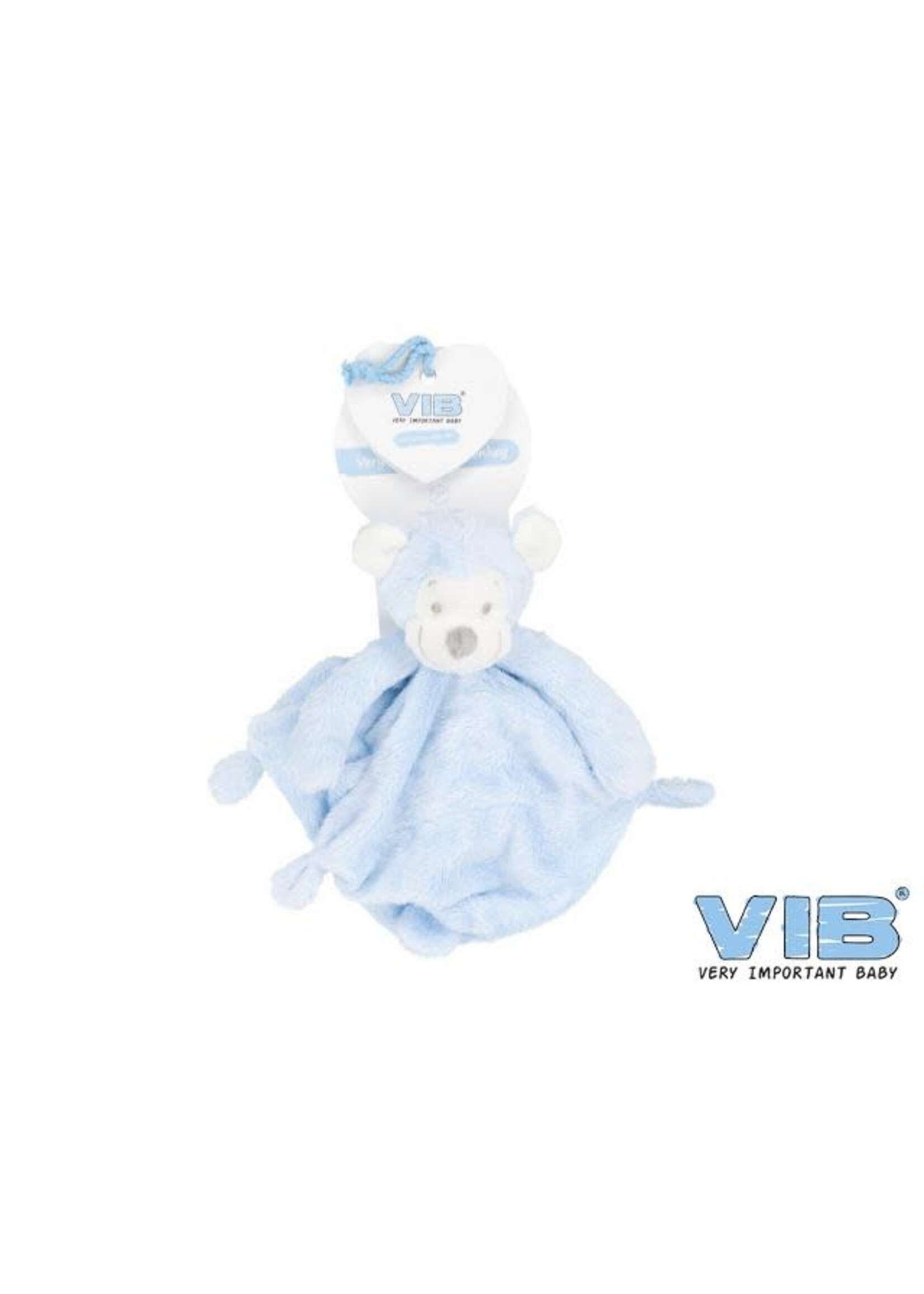 VIB Knuffeldoekje met Apenhoofd Blauw