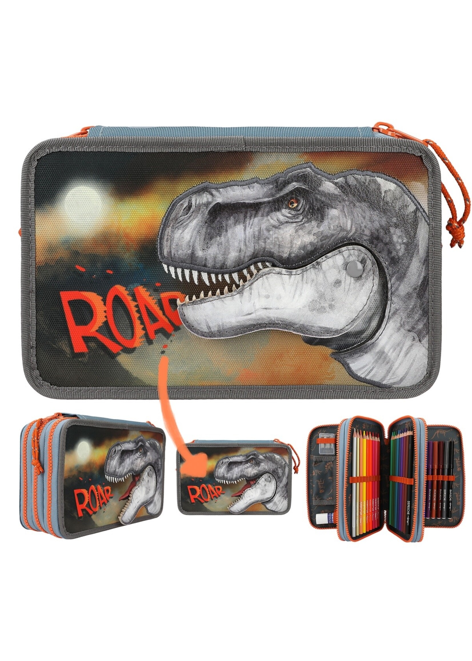 Dinoworld Dino World 3-vaks etui ROAR