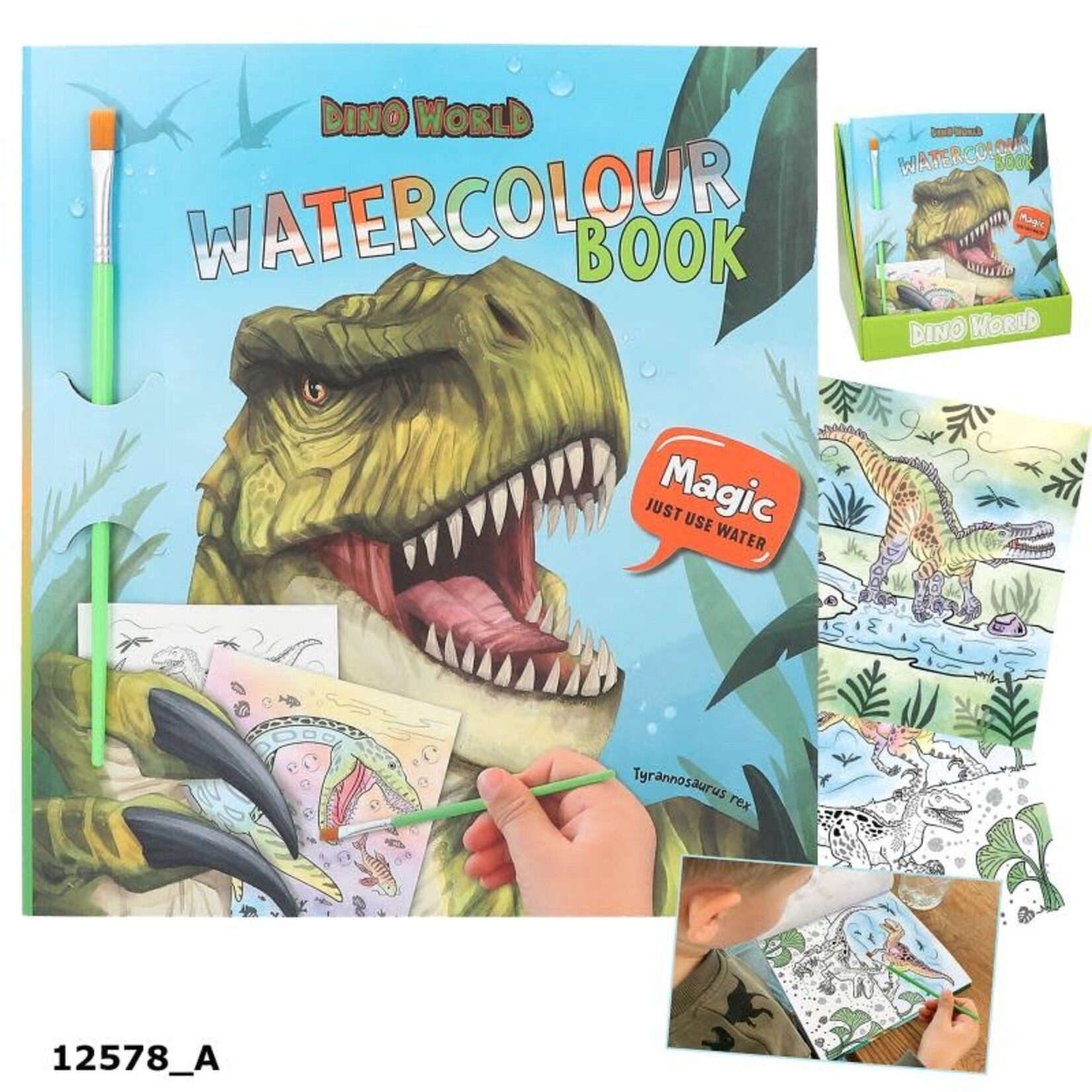 Dinoworld Dino World waterverf boek
