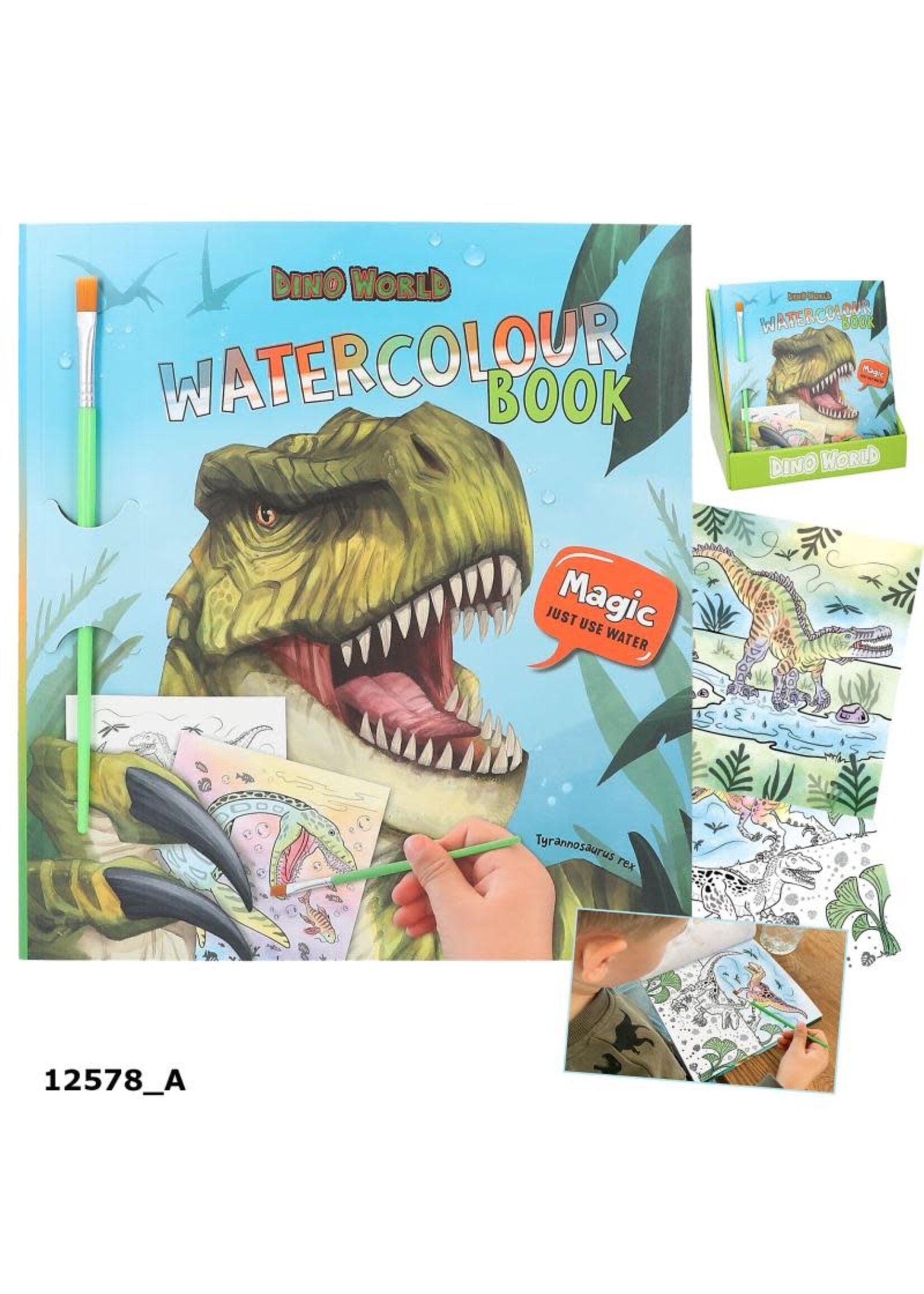 Dinoworld Dino World waterverf boek