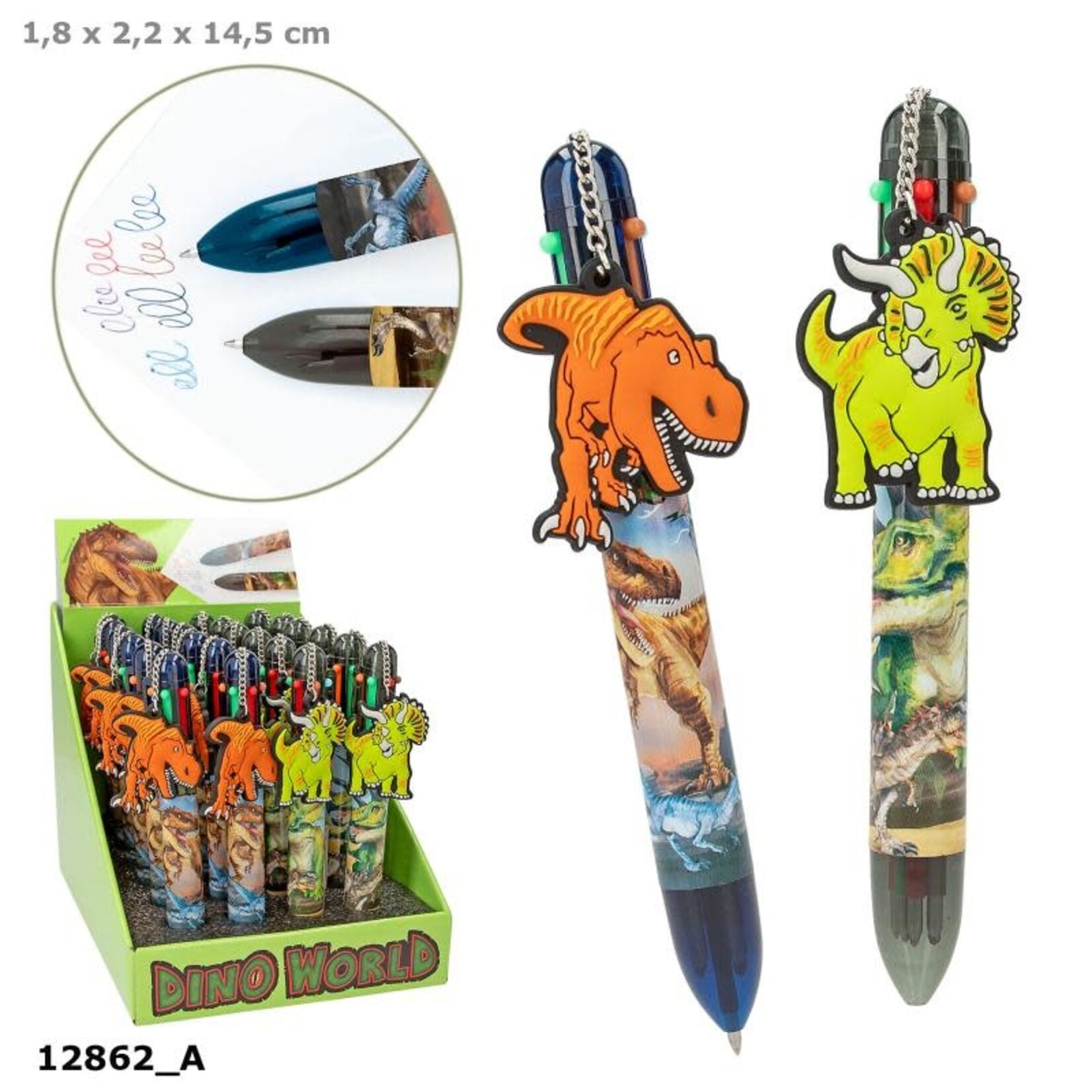 Dinoworld Dino World gelpen met 6 kleuren (per stuk)