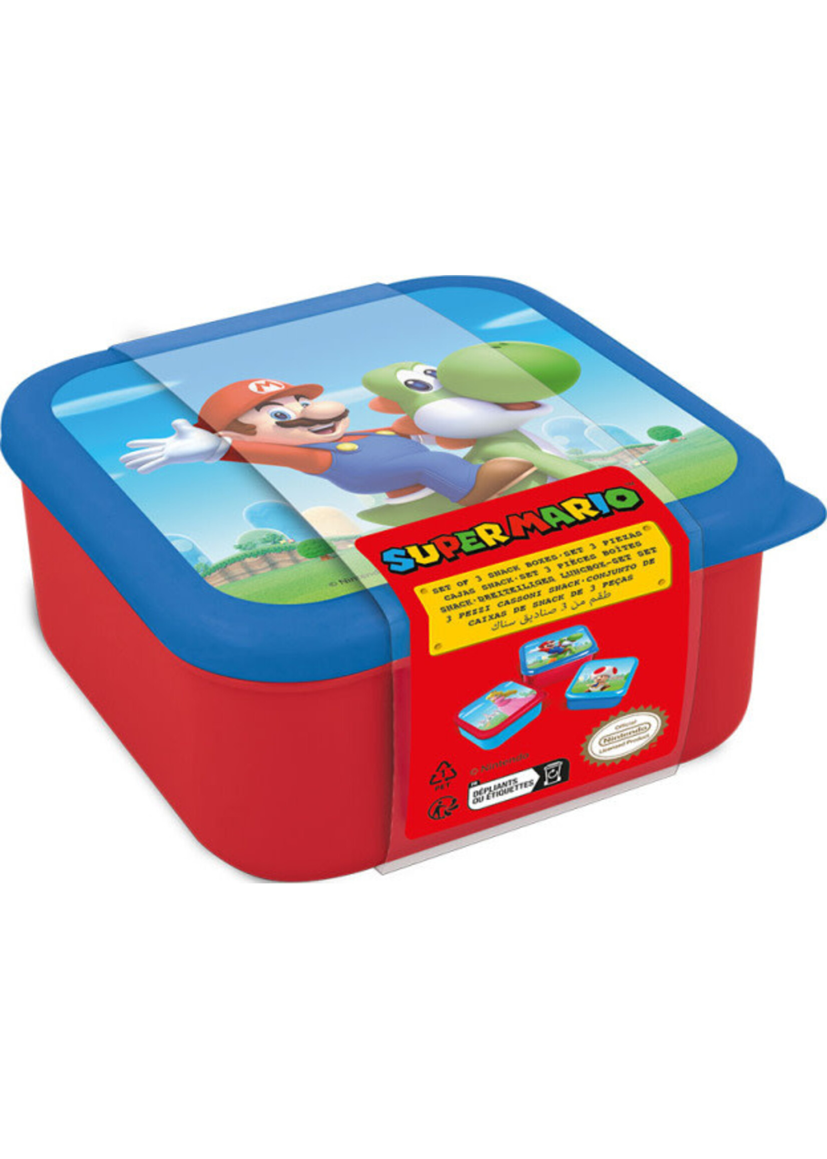 Super Mario Super Mario Snack Box 3 stuks