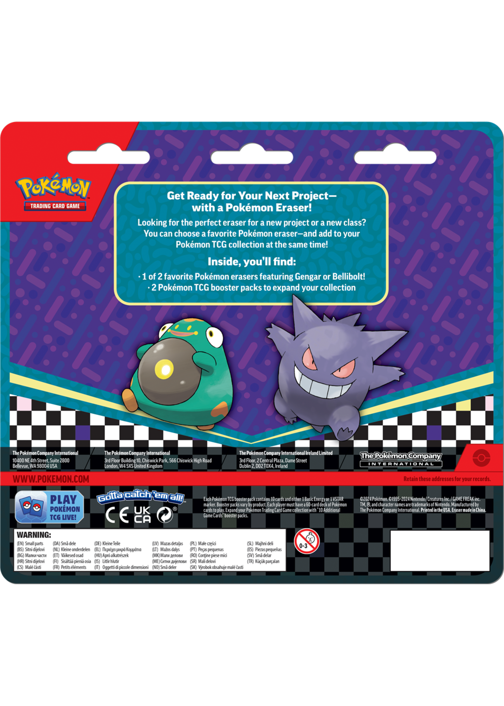 pokemon POKEMON TCG Summer 2024 2P Eraser Blister Gengar of Belli