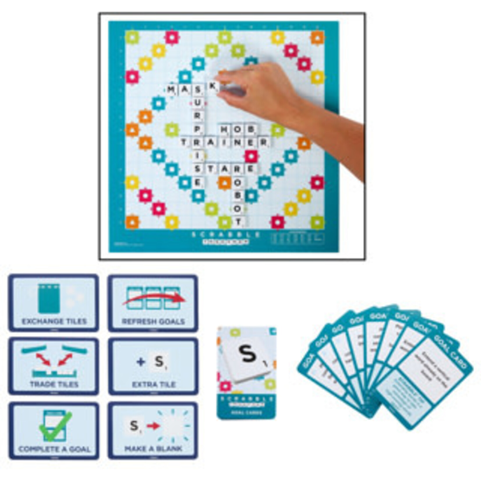 mattel SCRABBLE ORIGINAL BORDSPEL- TWEE SPELLEN IN 1