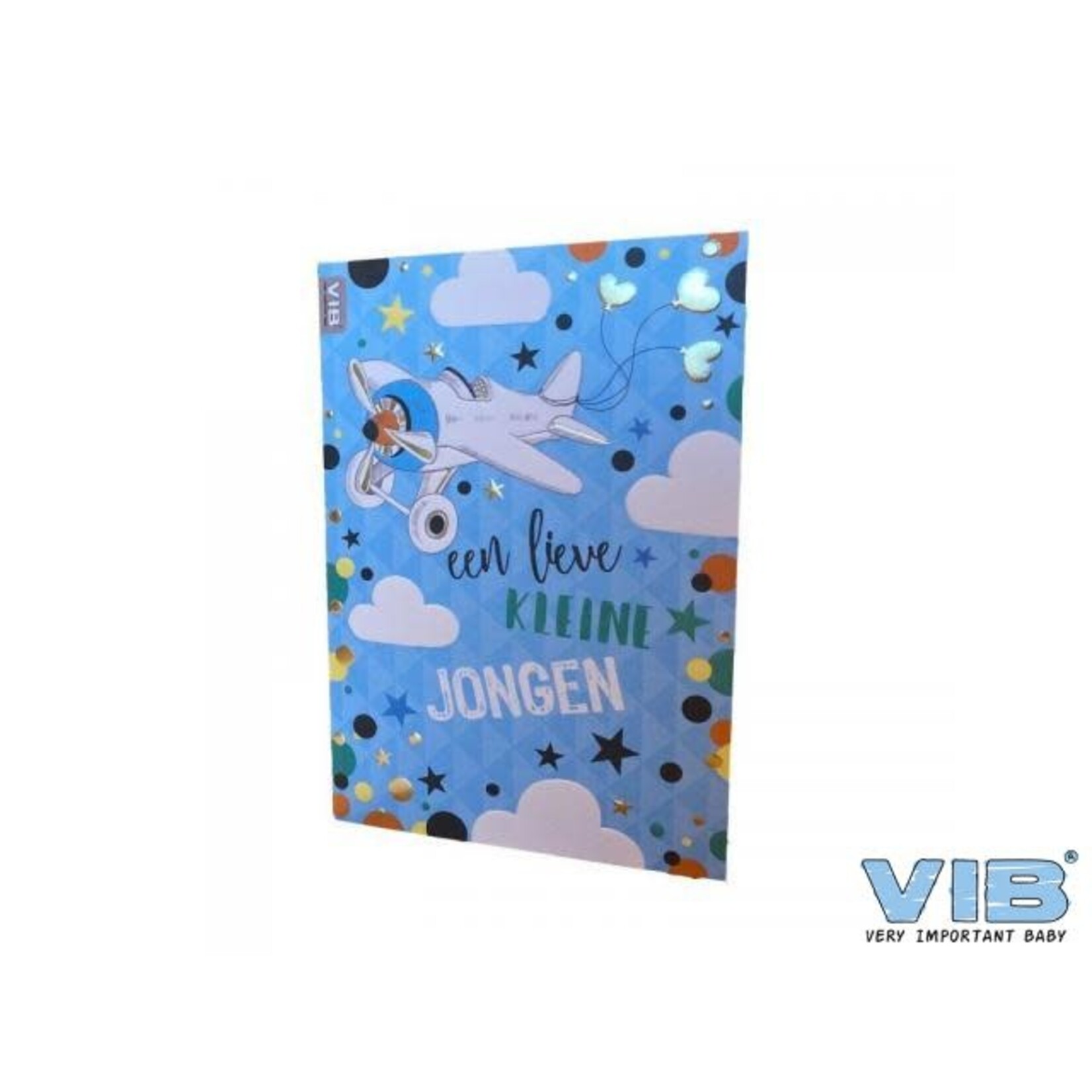 VIB WENSKAART FOLIE/EMBOSSING 'EEN LIEVE KLEINE JONGEN' BLAUW