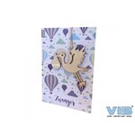 VIB WENSKAART MET HOUTEN HANGER OOIEVAAR 'ZWANGER'