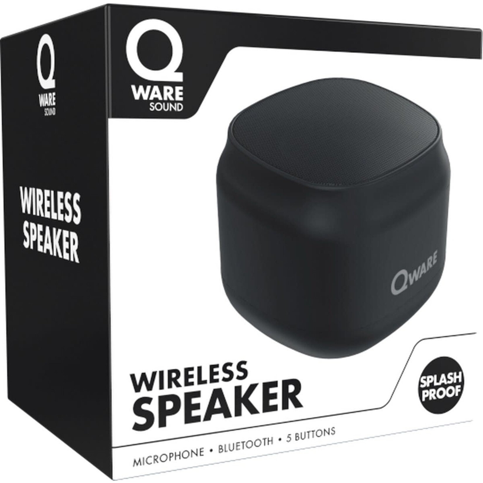 Qware Qware draadloze bluetooth speaker - zwart