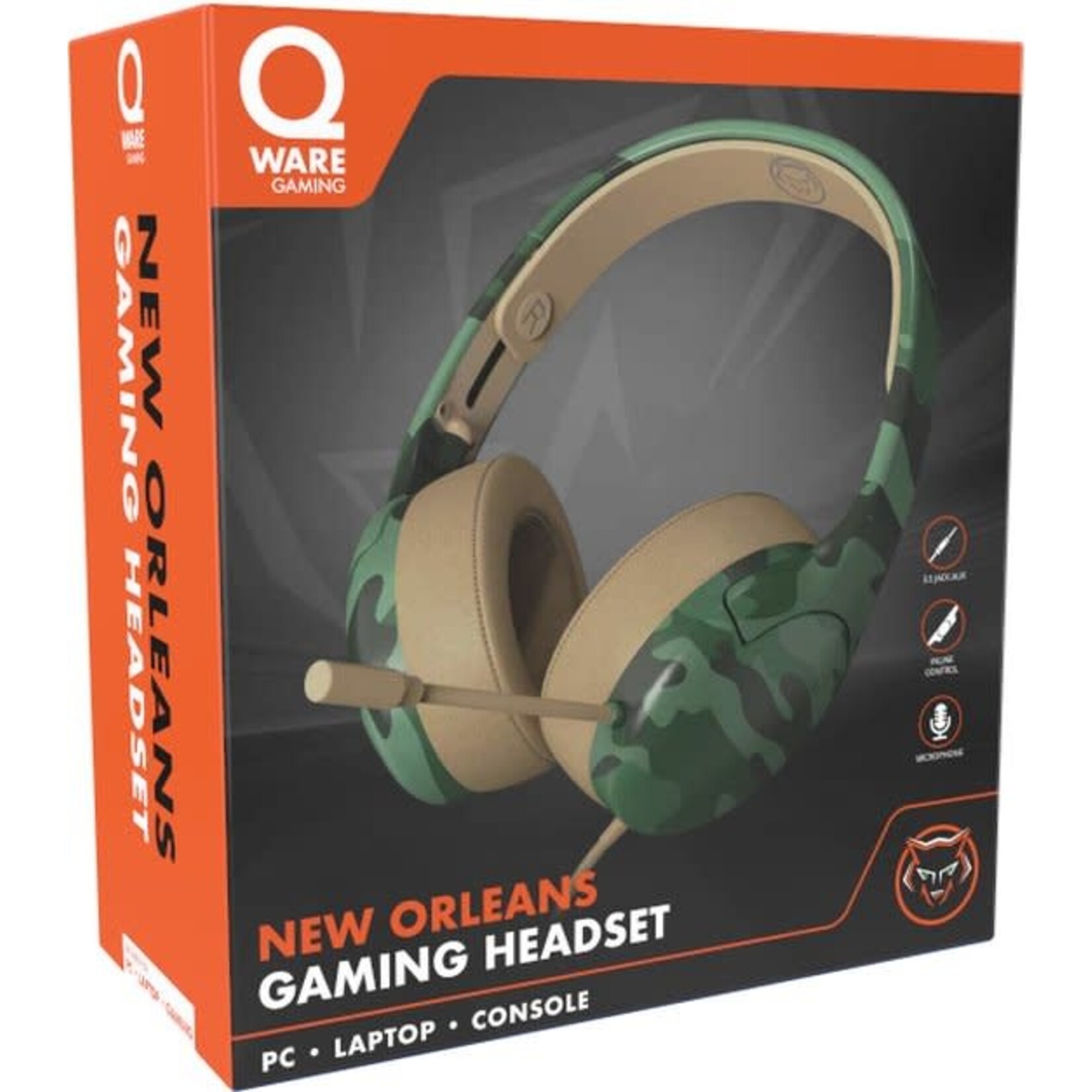 Qware Qware Gaming - Headset - New Orleans - Geschikt voor Playstation 4 - Playstation 5 - PC - Multi platform - Forest Camo Green