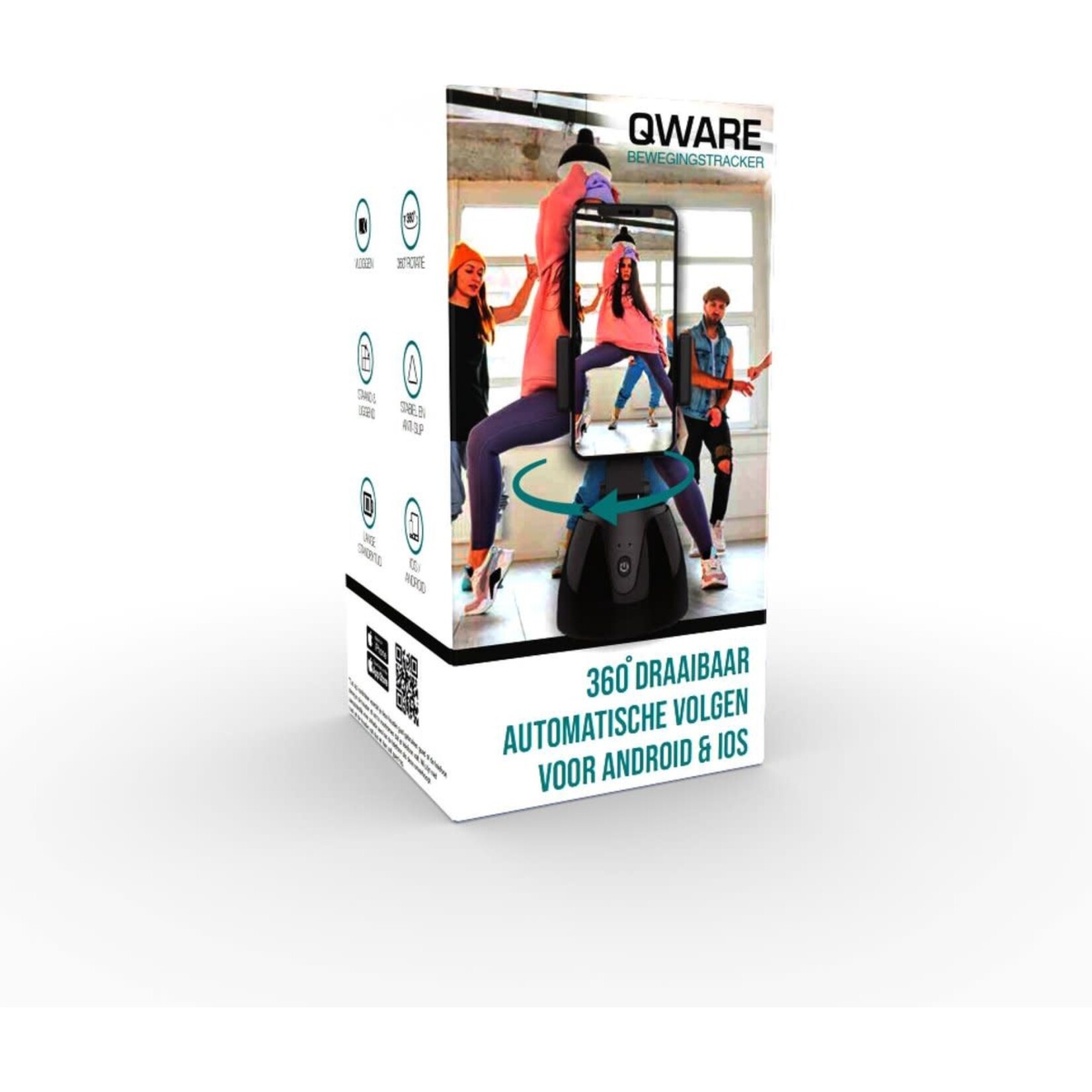 Qware Qware - 360 Phone Tracking Houder - Geschikt voor TikTok , Youtube en Instagram