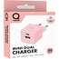 Qware Qware Mini Dual Charger (USB-C/A) with PowerDelivery - Pink
