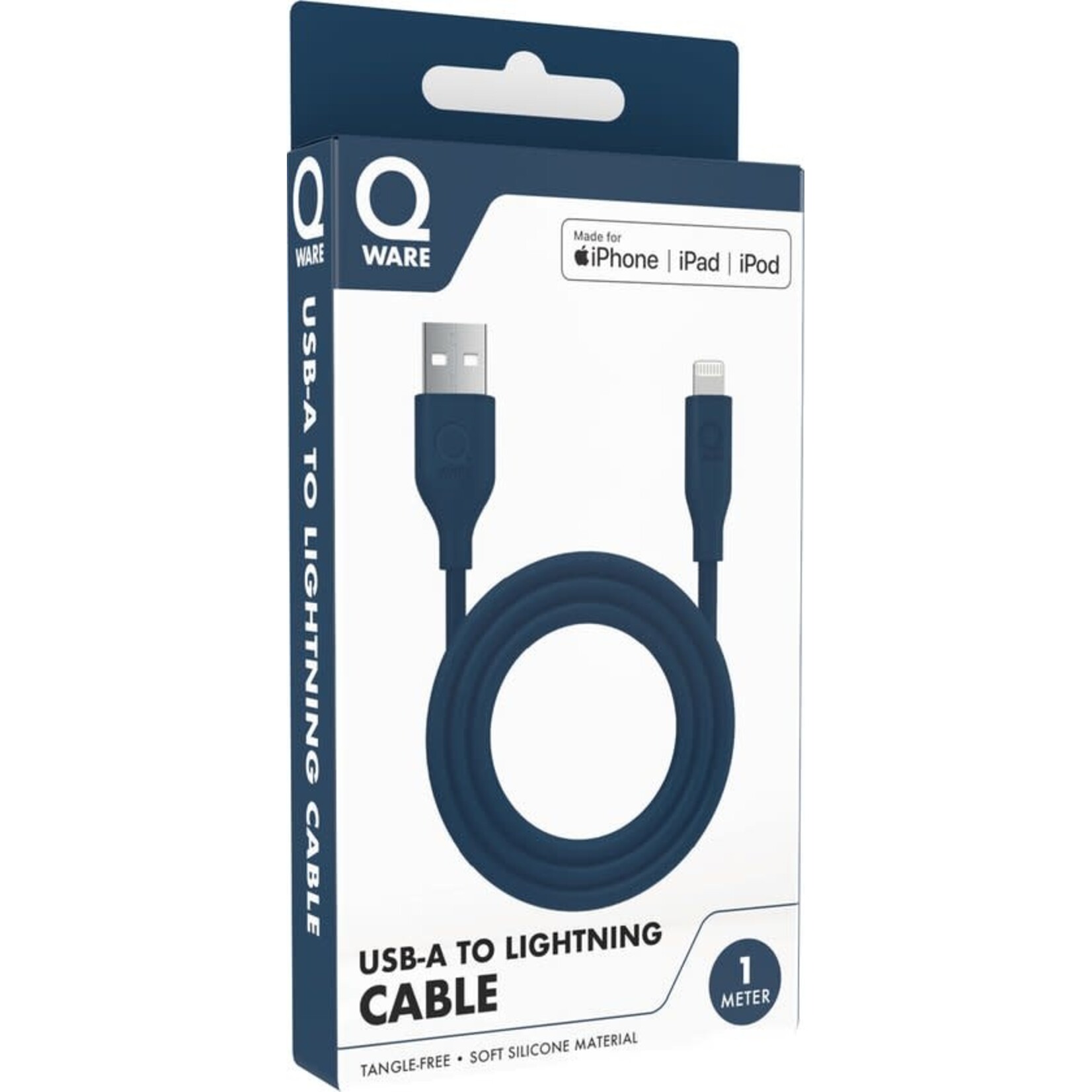 Qware Qware usb a lighting cable blauw