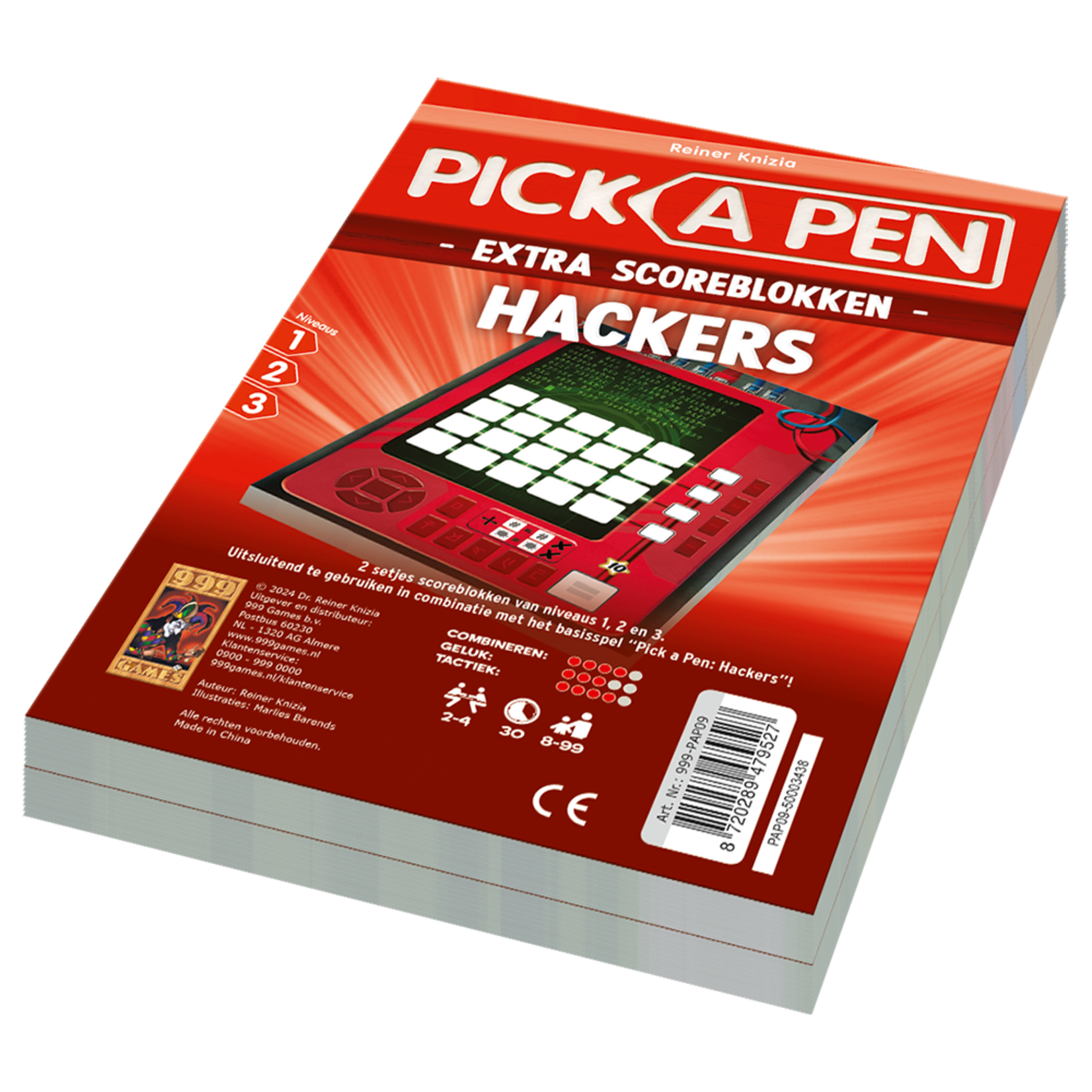 999 Games SPEL Pick a Pen Hackers Scoreblokken