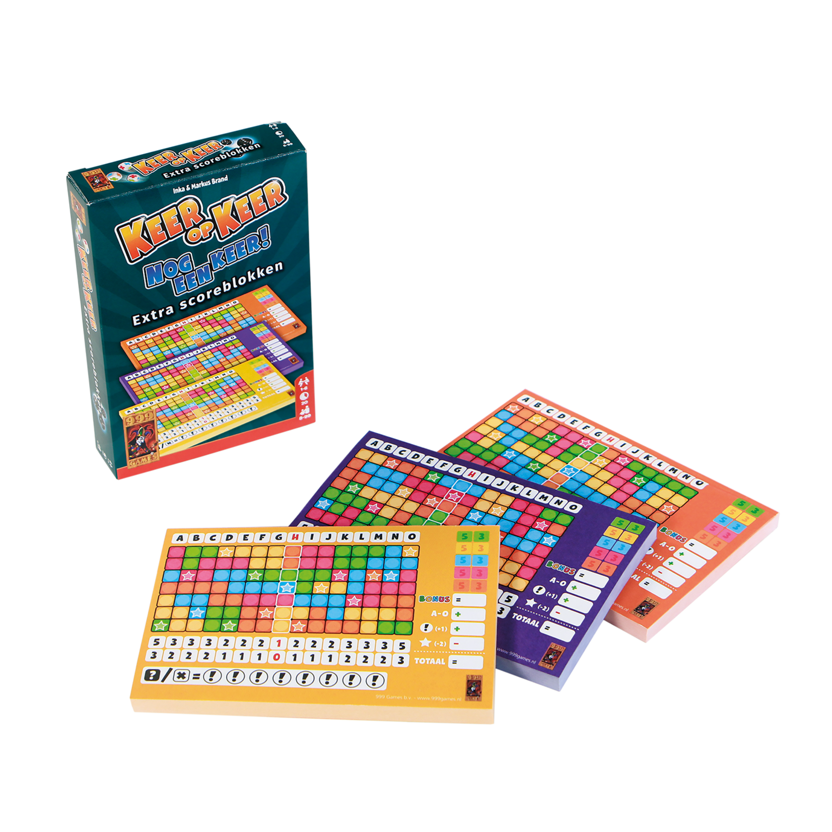 999 Games SPEL KEER OP KEER SCOREBLOK 3 STUKS LEVEL 2,3,4