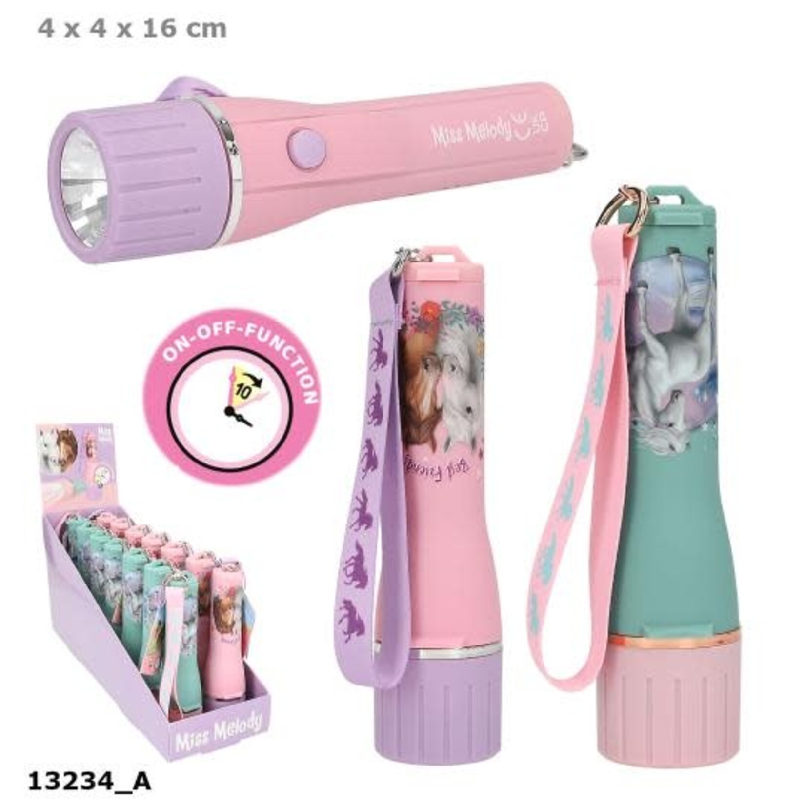 Miss Melody Miss Melody zaklantaarn met timer (per stuk)