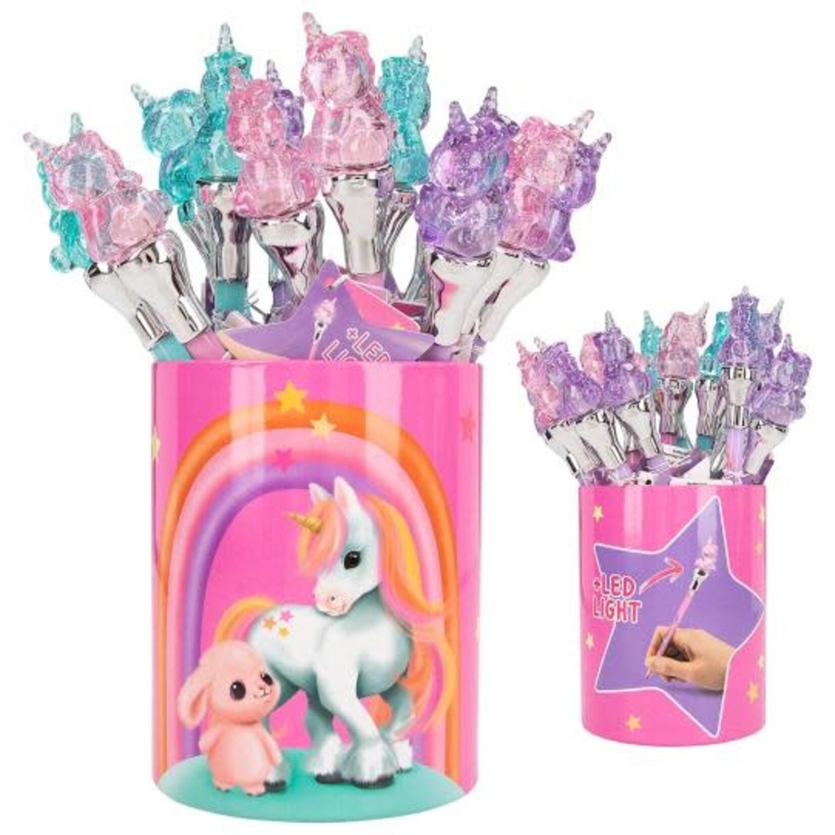 Ylvi Ylvi pen met eenhoorn topper en LED licht (per stuk)
