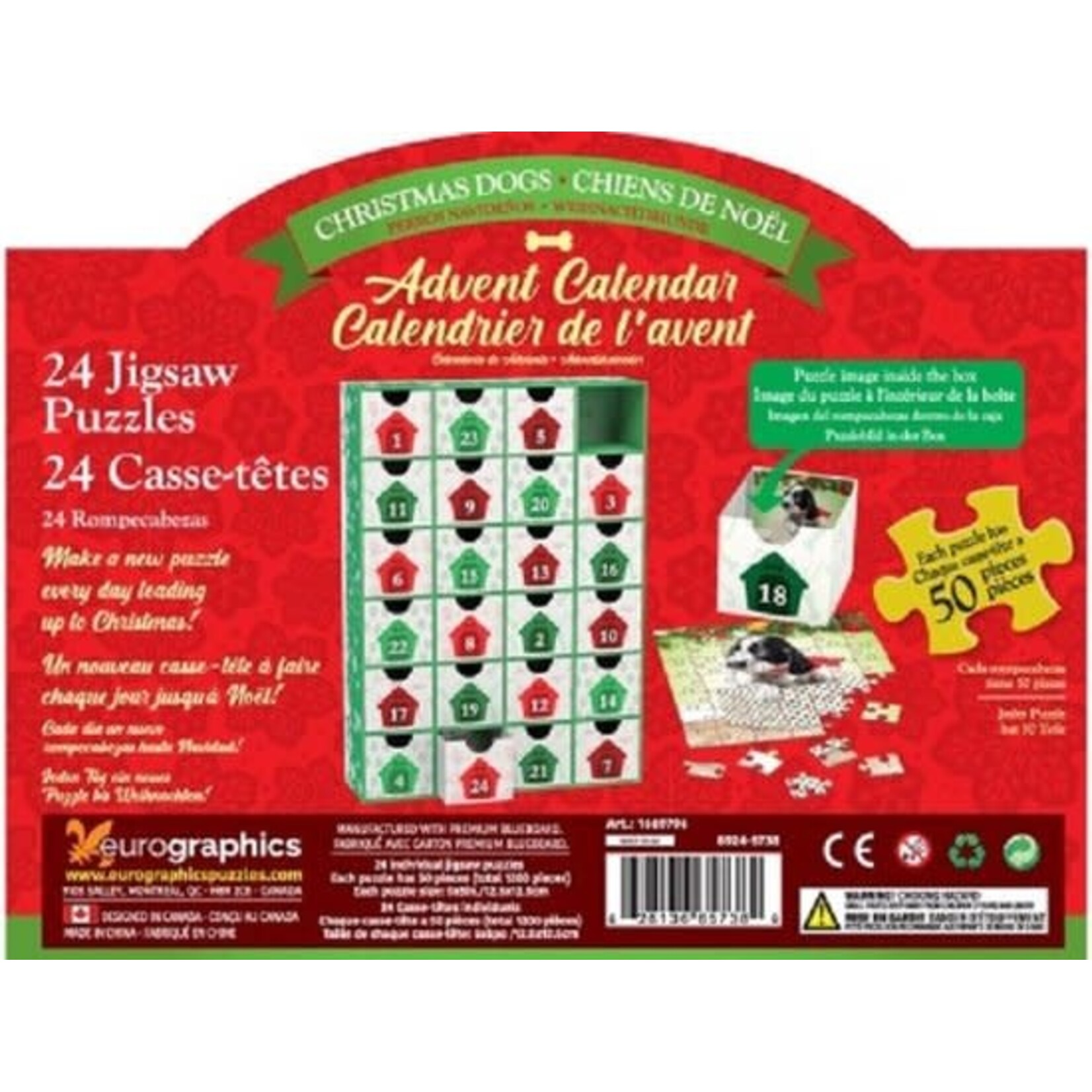 Eurographics Advent Calendar - Christmas Dogs - 24 puzzels