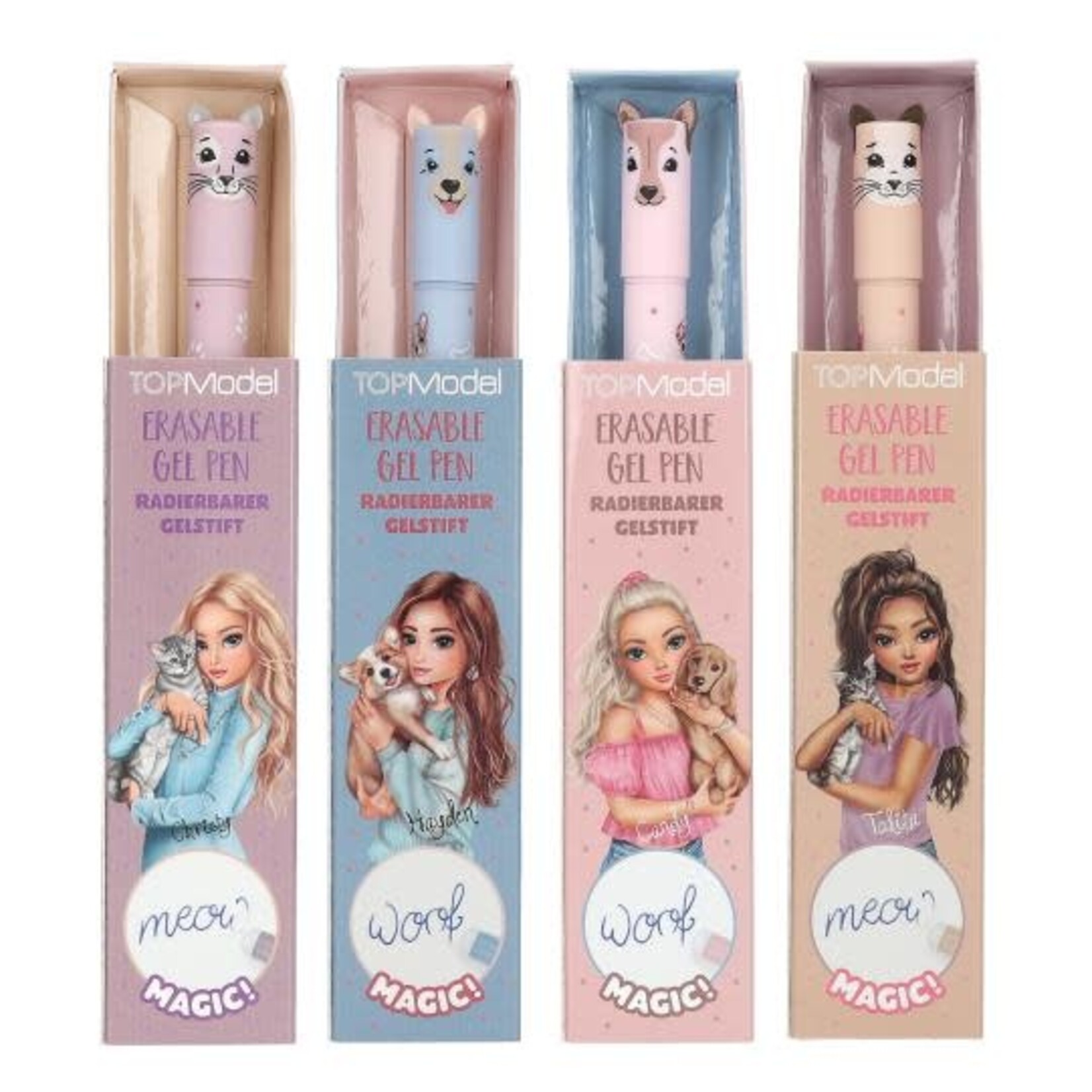 Topmodel TOPModel uitgumbare pen KITTY& DOGGY (per stuk)