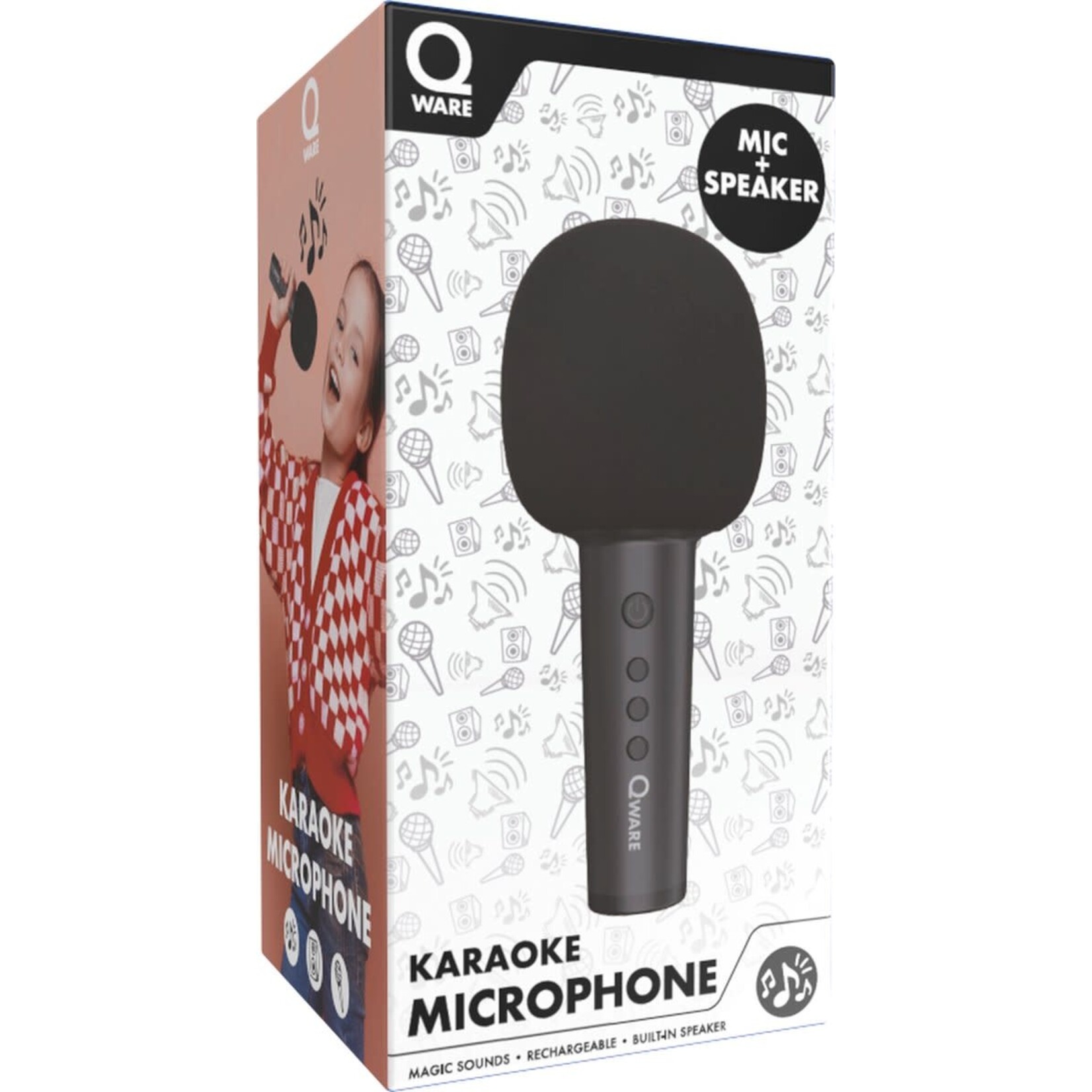 Qware Qware karaoke microfoon zwart