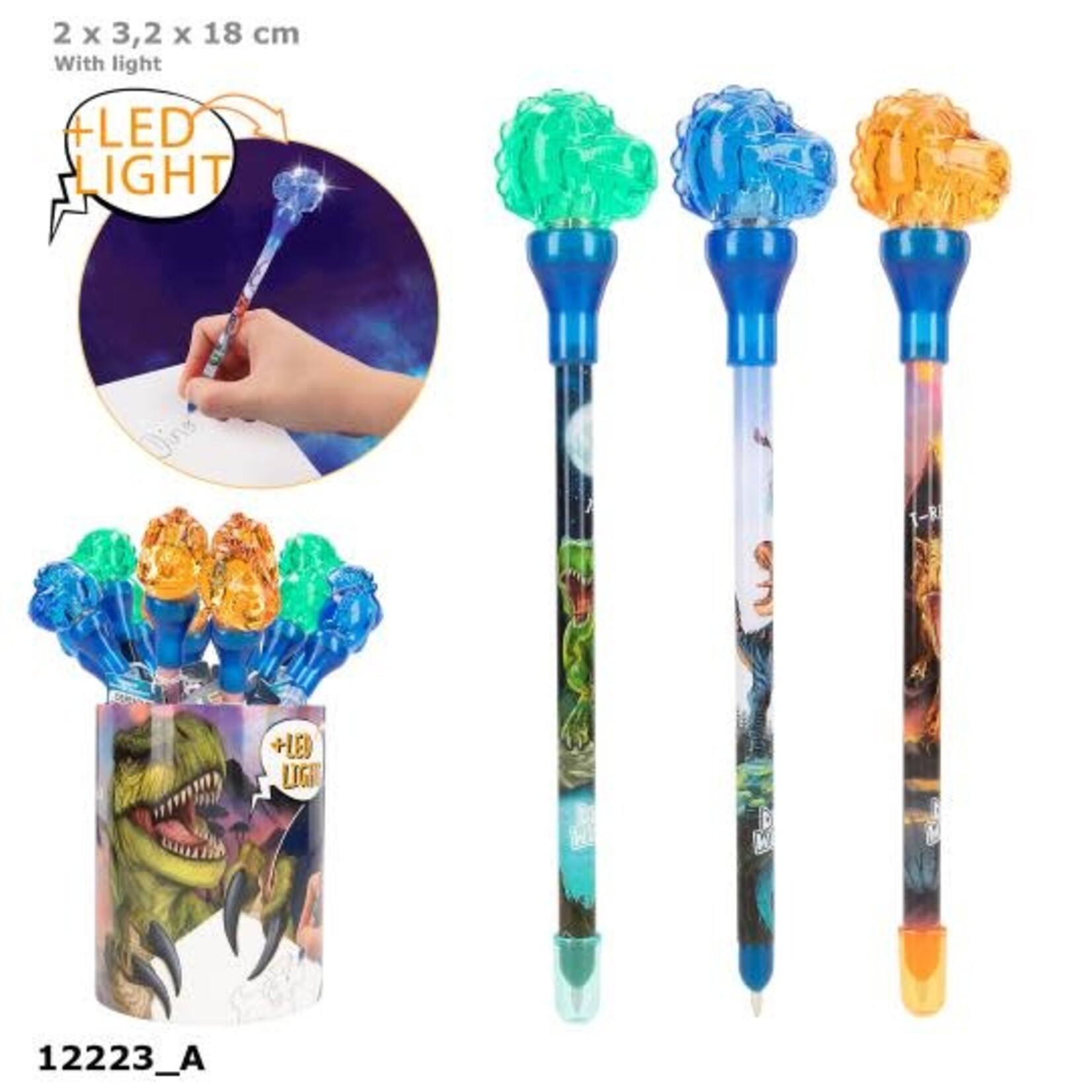 Dinoworld Dino World pen met licht (per stuk)