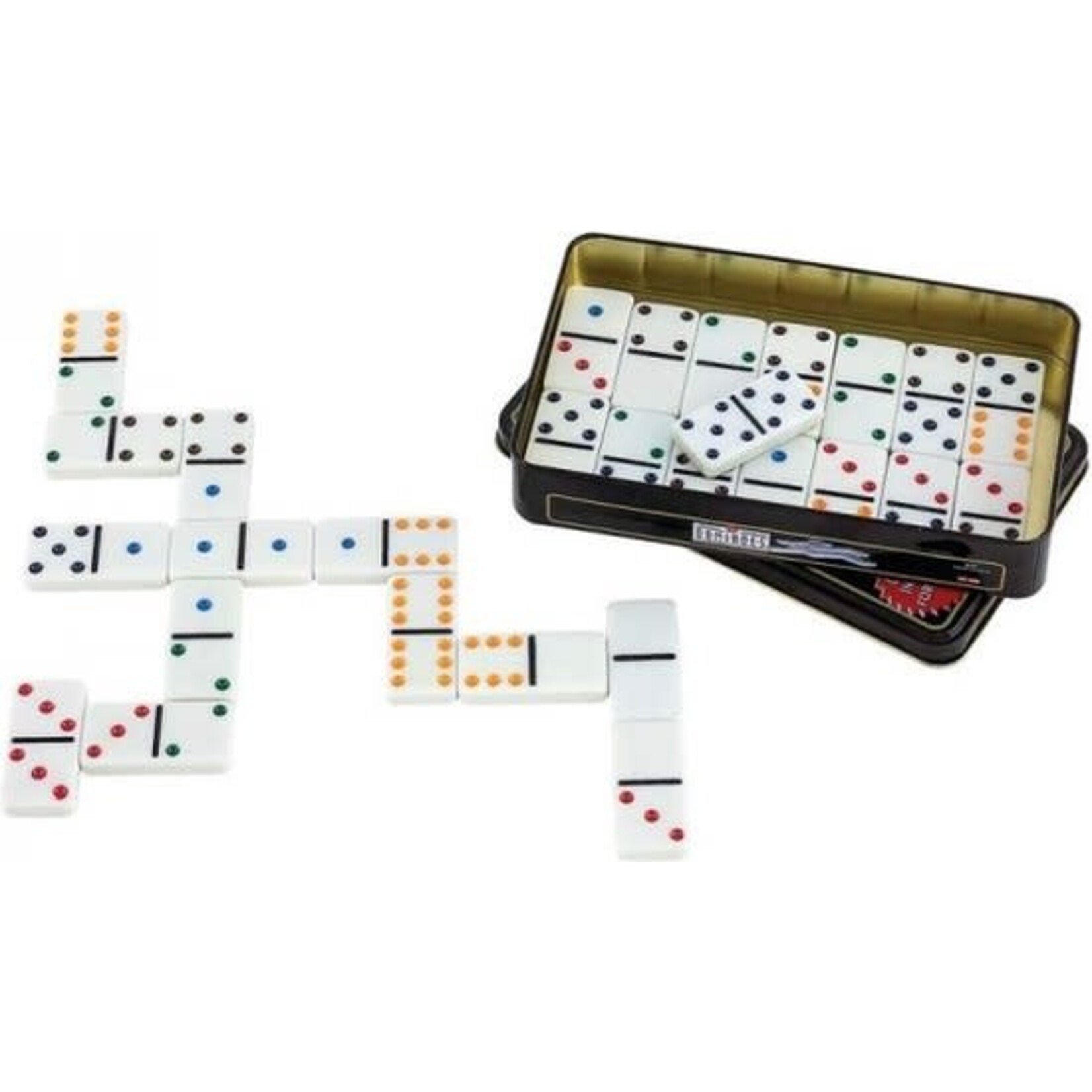 Longfield games Domino dubbel 6 in blik