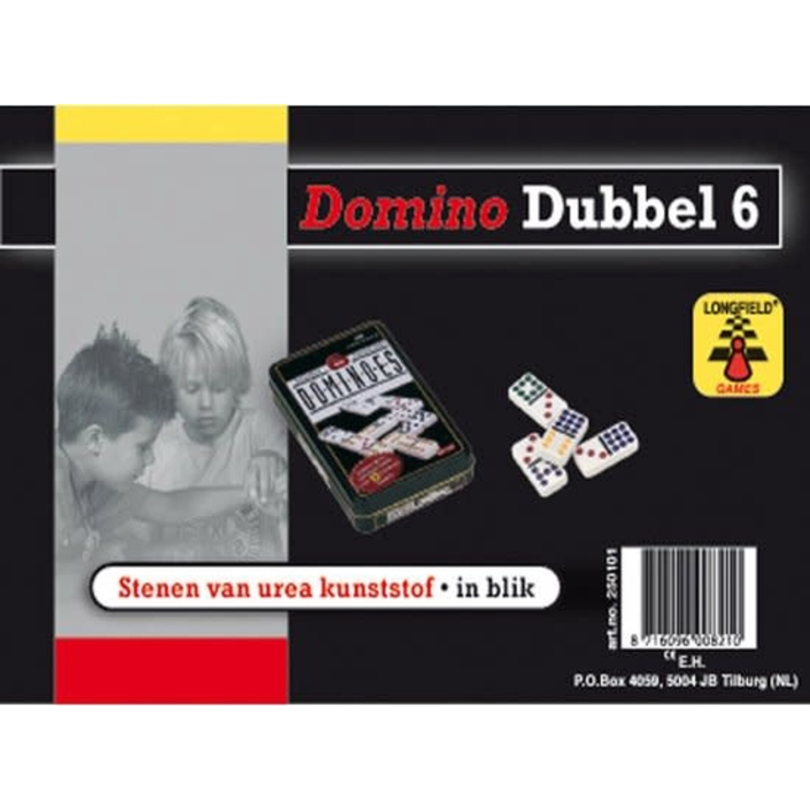 Longfield games Domino dubbel 6 in blik