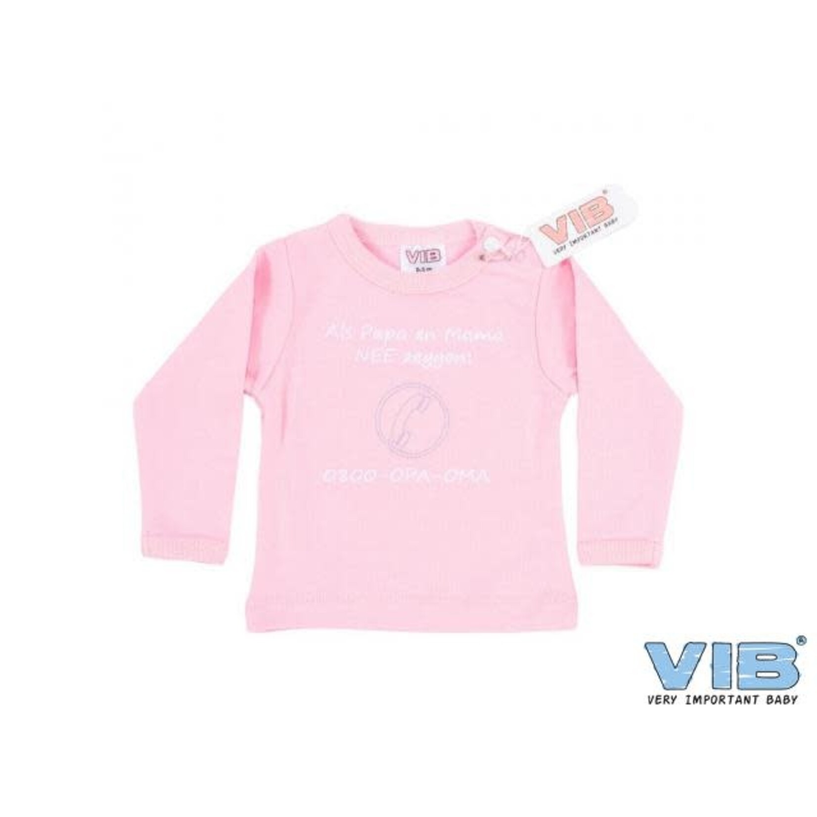 VIB T-Shirt Roze Als Papa en Mama NEE zeggen: 0800-OPA-OMA 6M