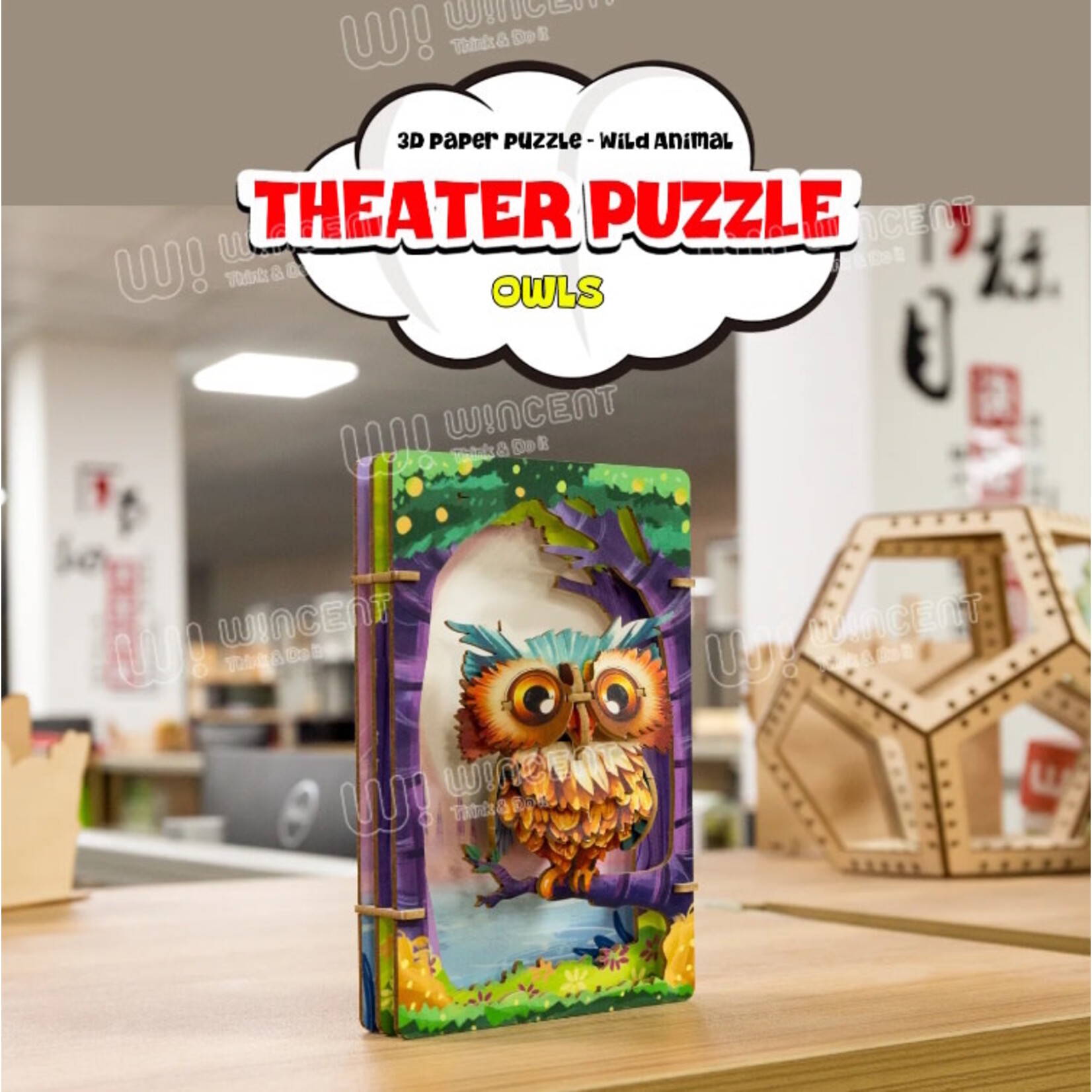 Ugears DIY 3D Theater Puzzle Owl
