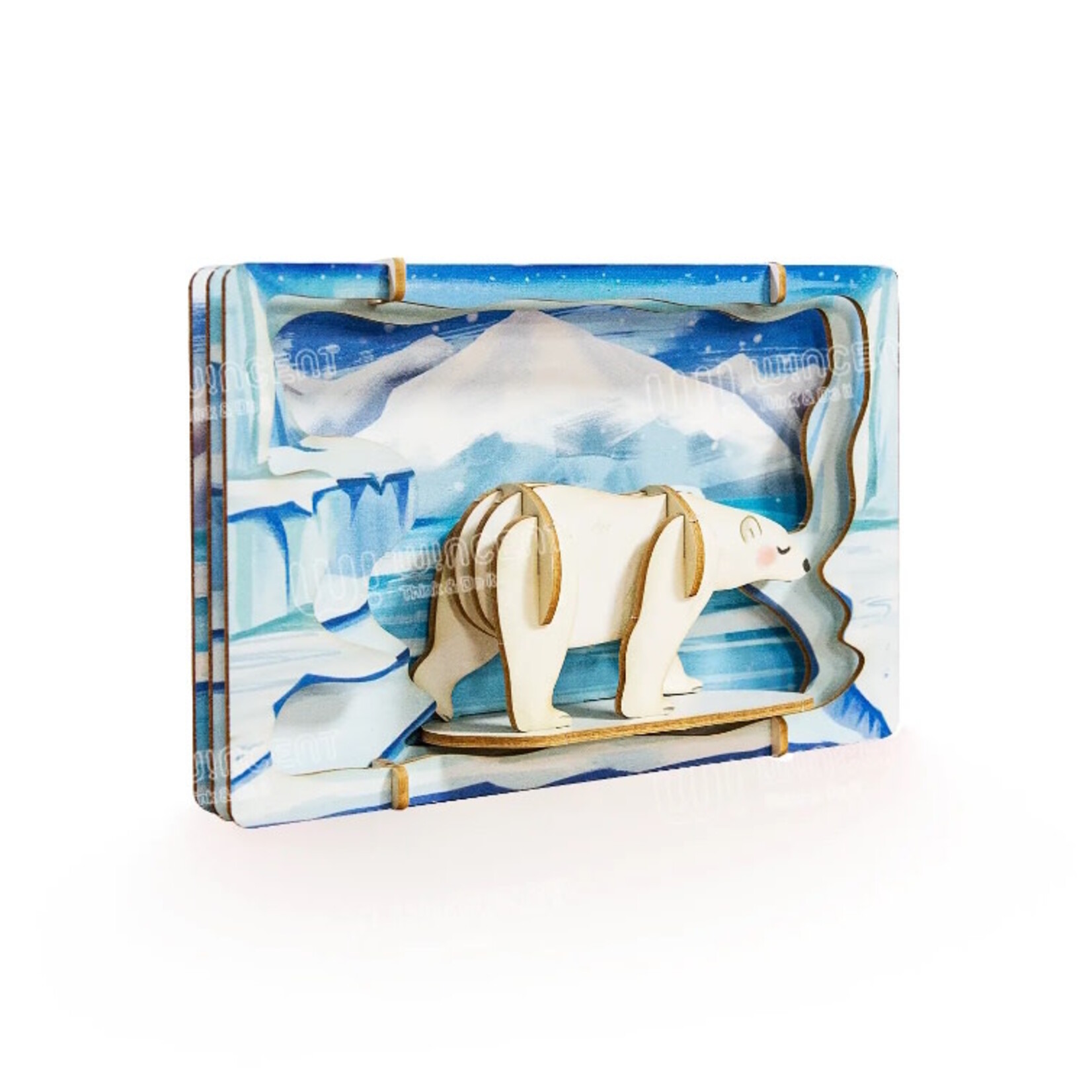 Ugears DIY 3D Theater Puzzle Polar Bear