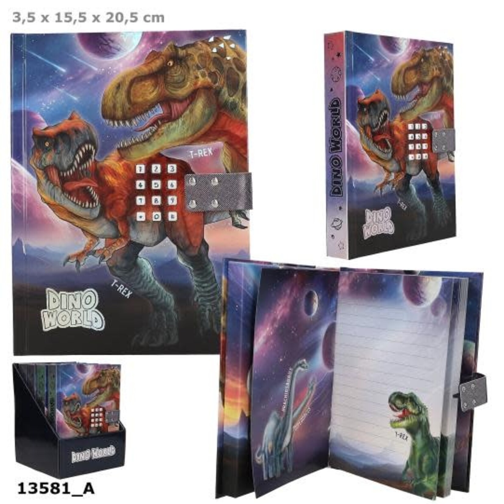 Dinoworld Dino World dagboek met geheime code