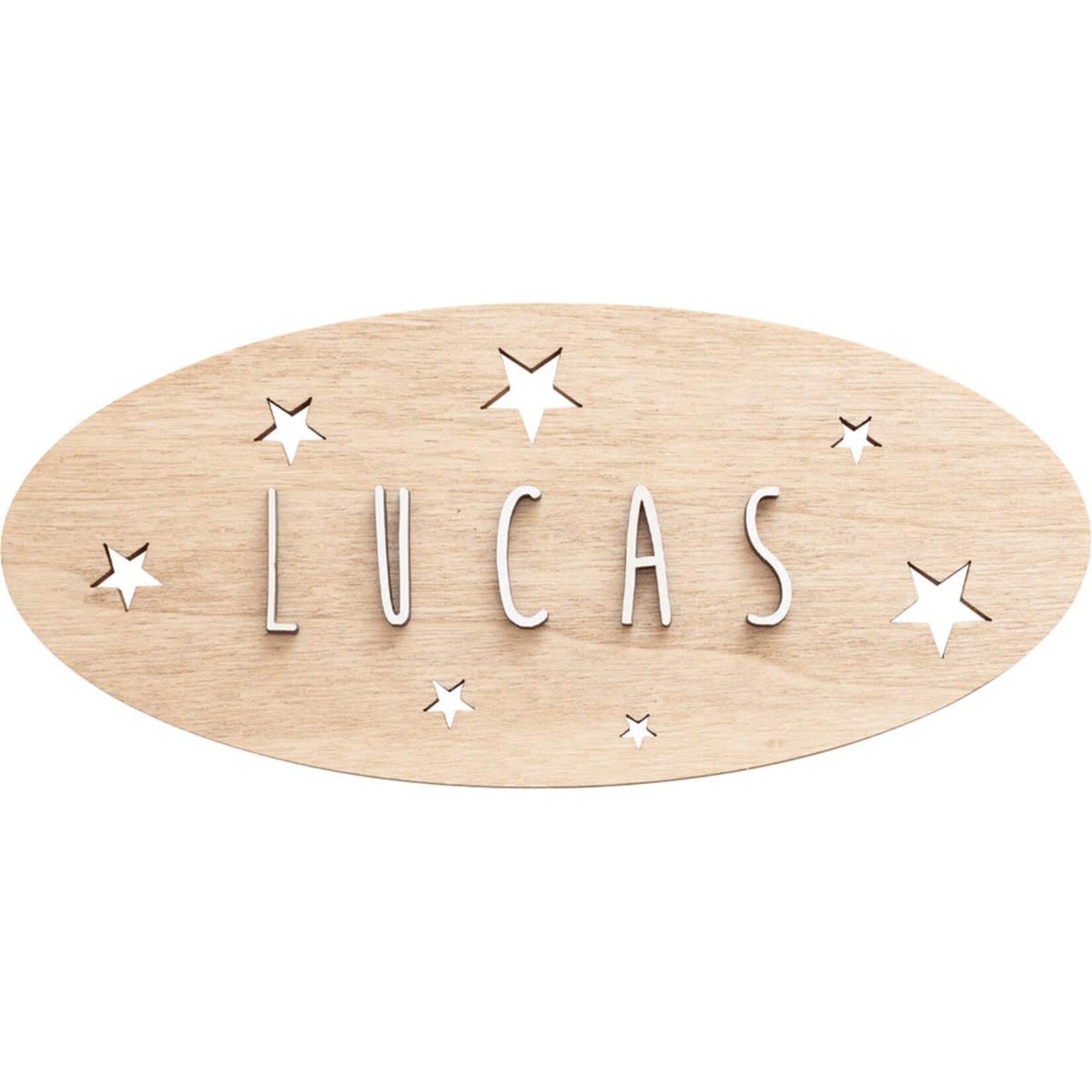 Vintiun Display Vintiun Deurbordje - te personaliseren met naam - sterren