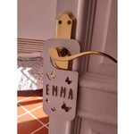 Vintiun Display Vintiun Deurbordje - te personaliseren met naam - vlinders wit