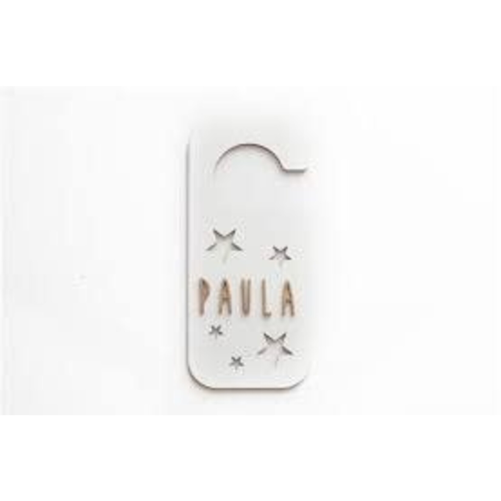 Vintiun Display Vintiun Deurbordje - te personaliseren met naam - sterren wit hanger