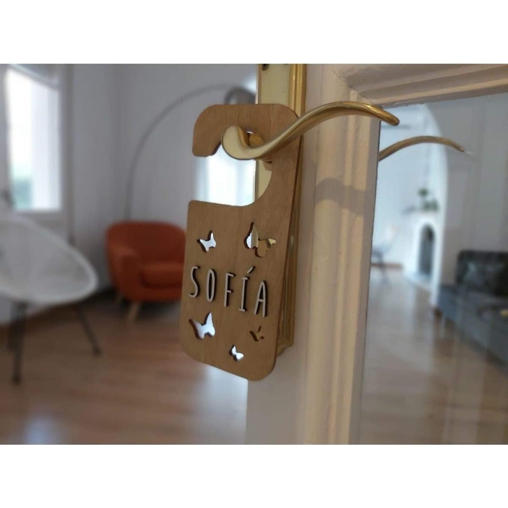 Vintiun Display Vintiun Deurbordje - te personaliseren met naam - vlinders - hanger