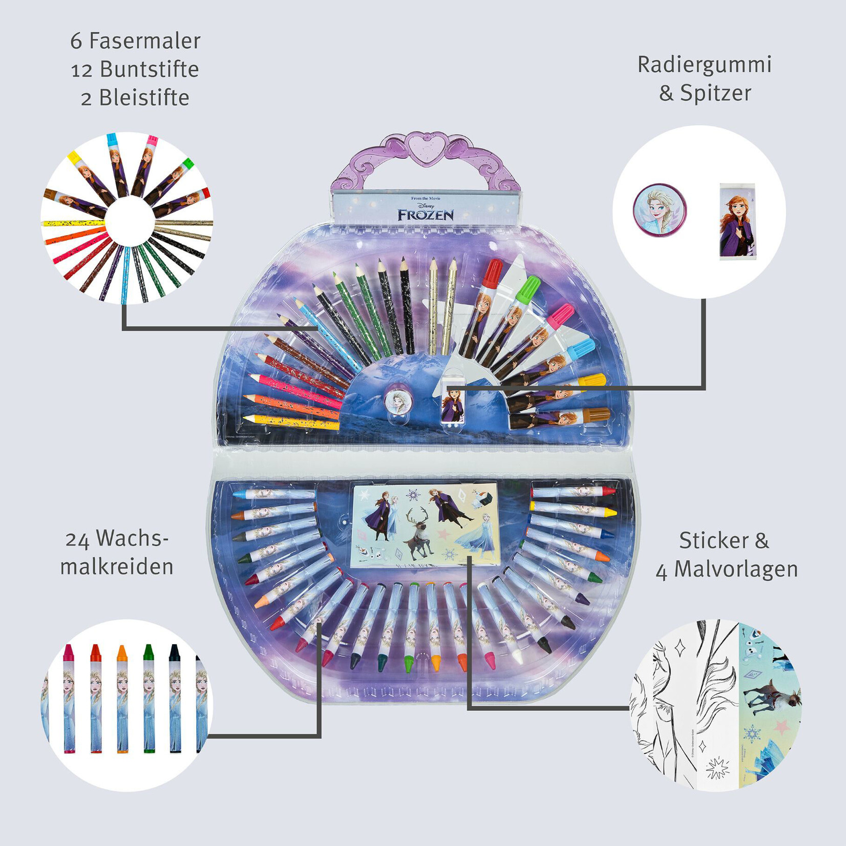 Frozen Frozen Kleurkoffer 51-delig
