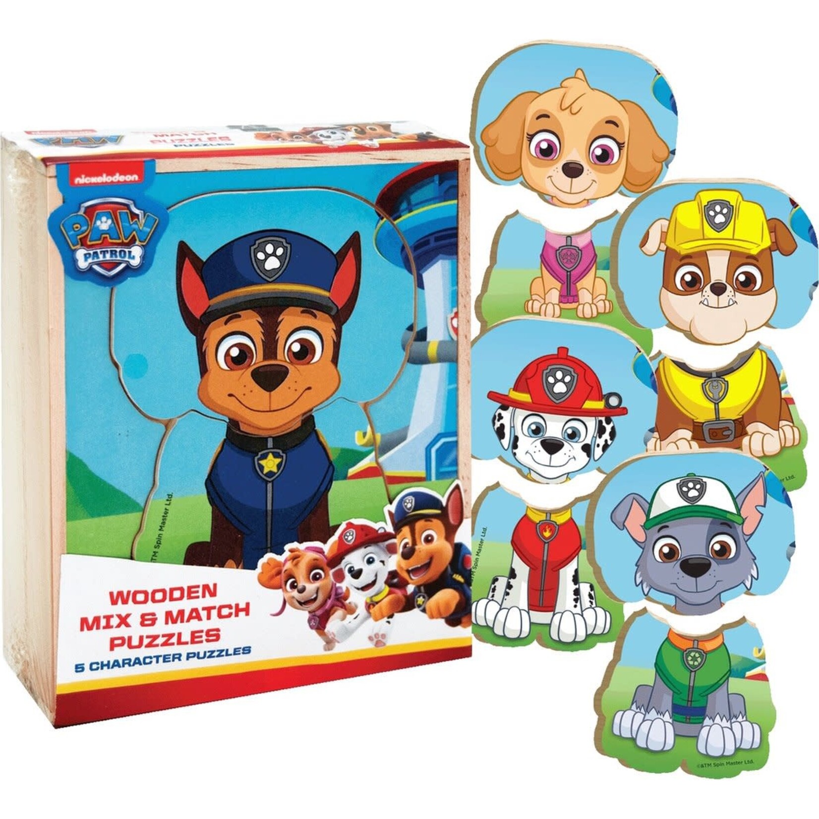Paw Patrol Paw Patrol Houten Match Puzzel, 10 STUKJES