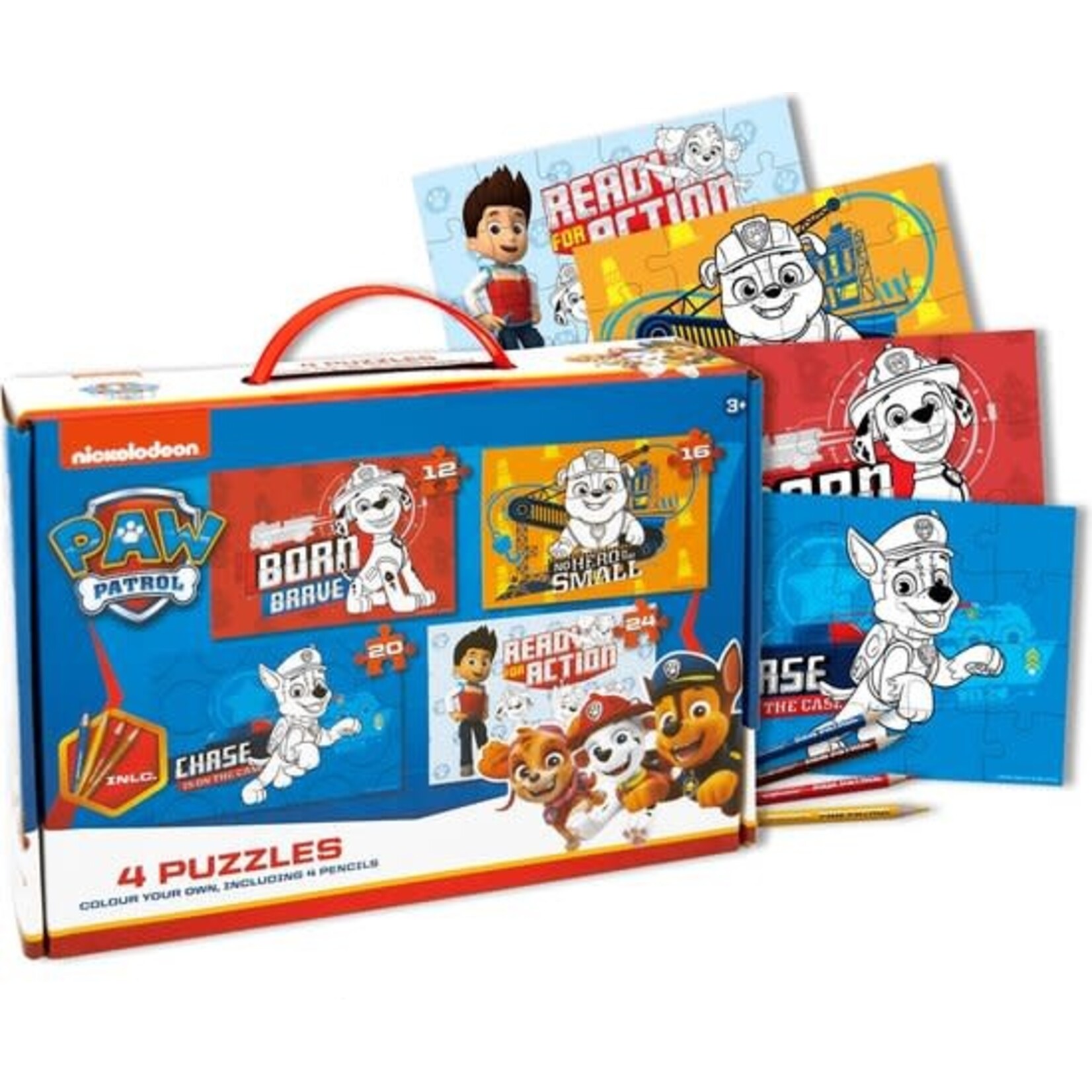 Paw Patrol Paw Patrol 4In1 Puzzel 12-24 Stukjes - Met kleurpotloden