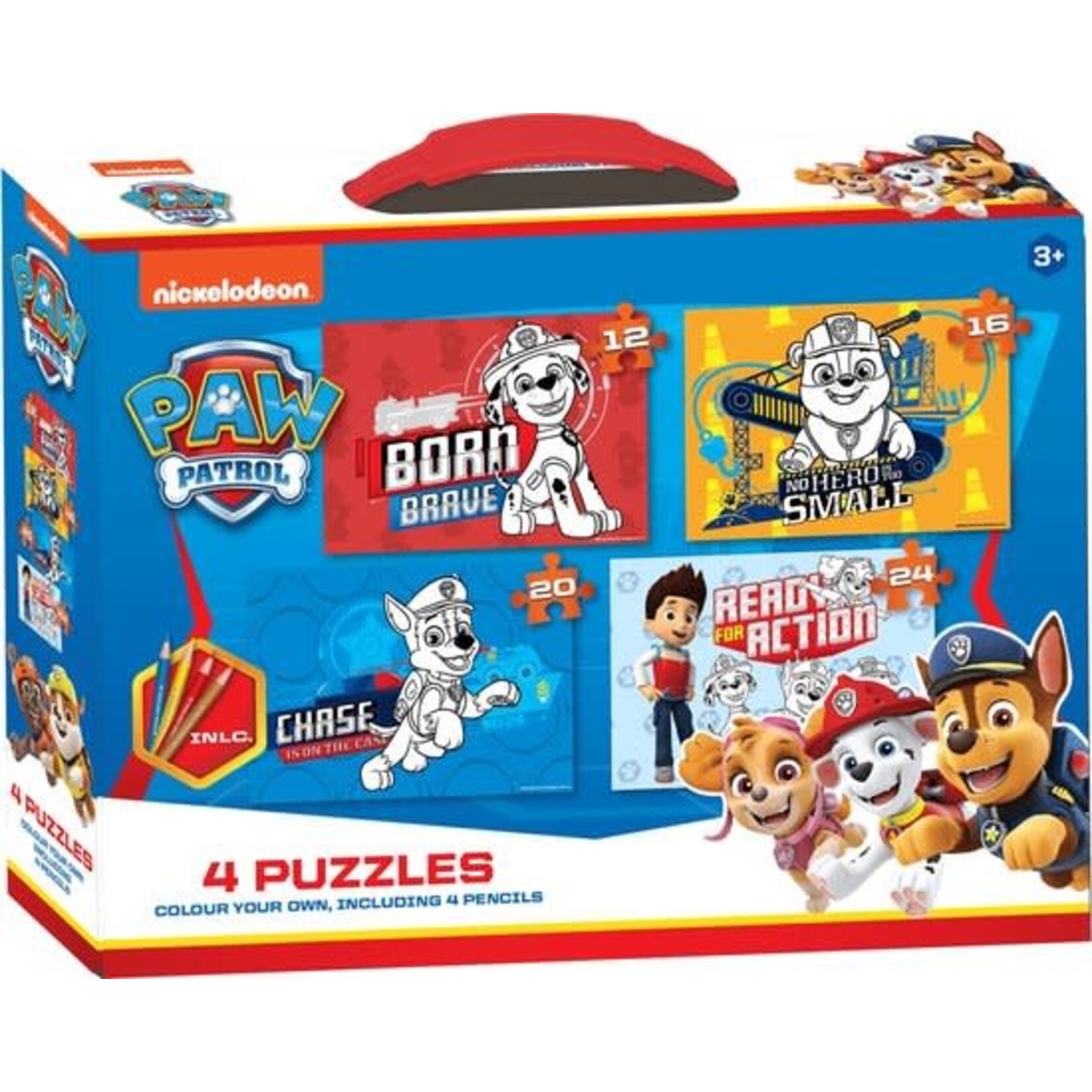 Paw Patrol Paw Patrol 4In1 Puzzel 12-24 Stukjes - Met kleurpotloden