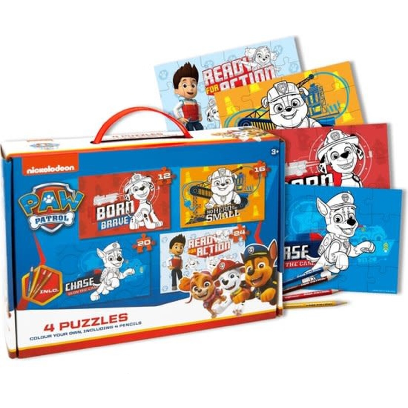 Paw Patrol Paw Patrol 4In1 Puzzel 12-24 Stukjes - Met kleurpotloden