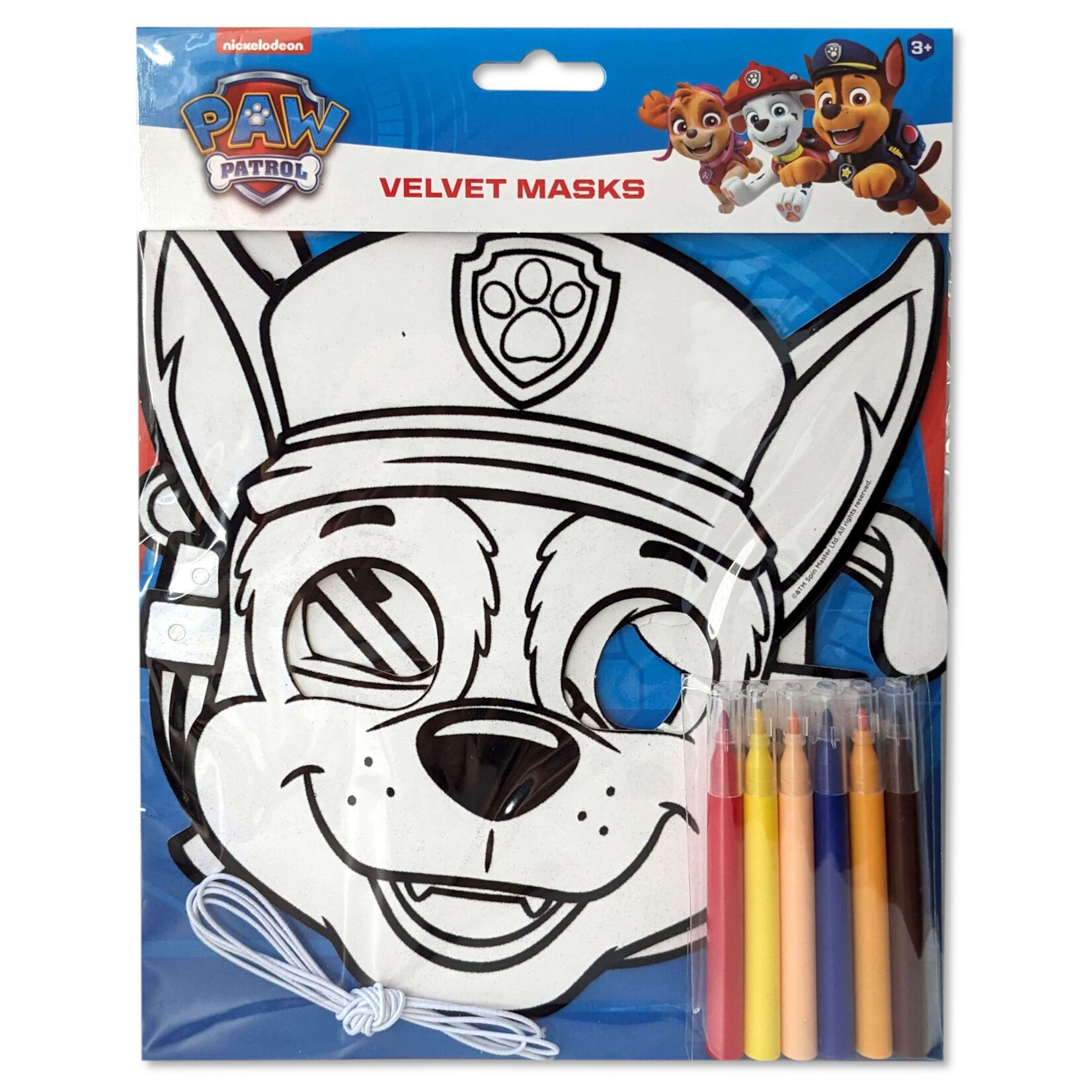 Paw Patrol PAW PATROL Velvet maskers met stiften - 3 stuks