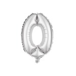 Vedes Folieballon cijfer 0 zilver 100cm