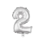 Vedes Folieballon nummer 2 zilver 100cm