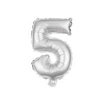 Vedes Folieballon nummer 5 zilver 100cm